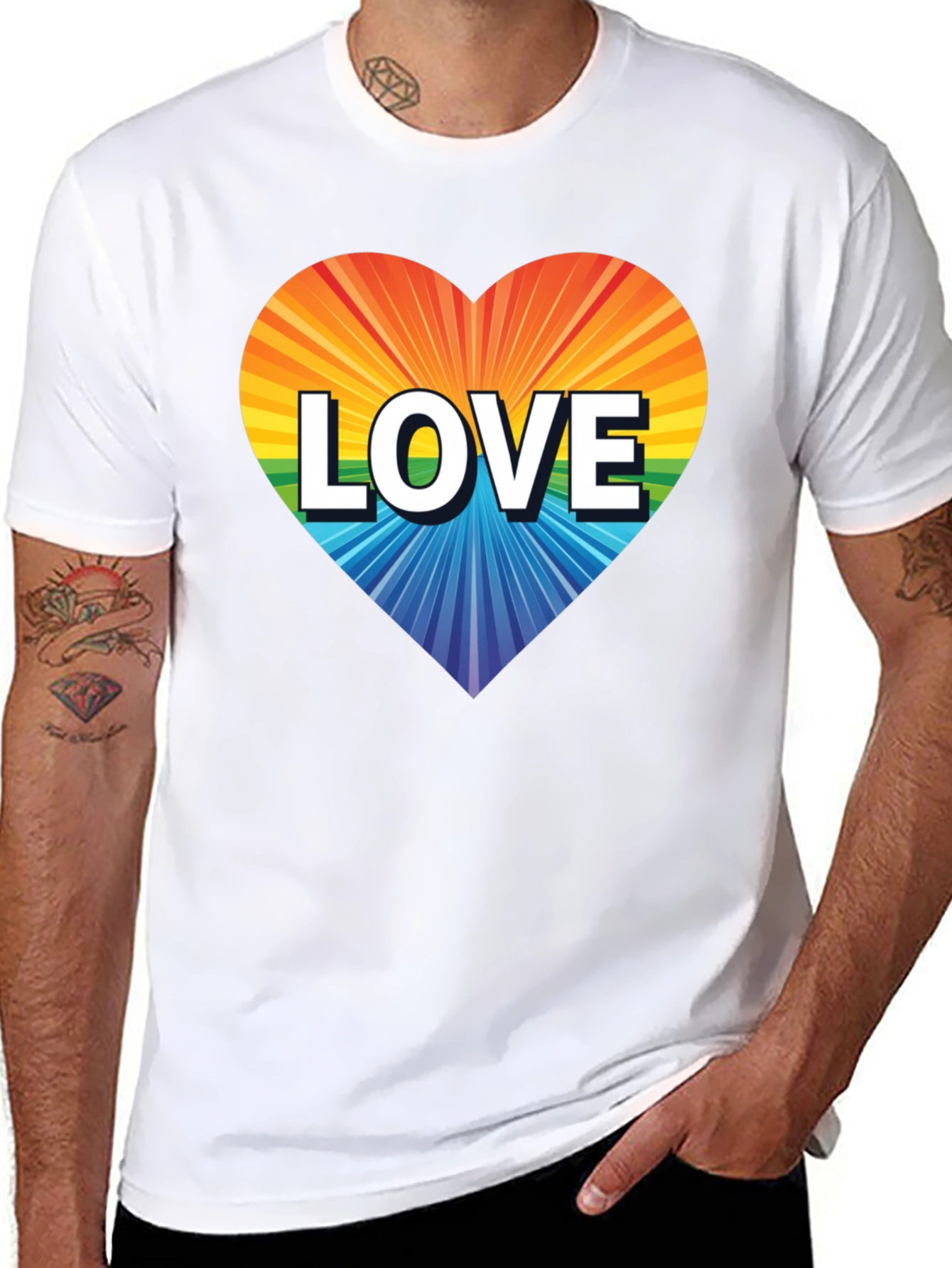 Rainbow Heart Love Graphic T-Shirt