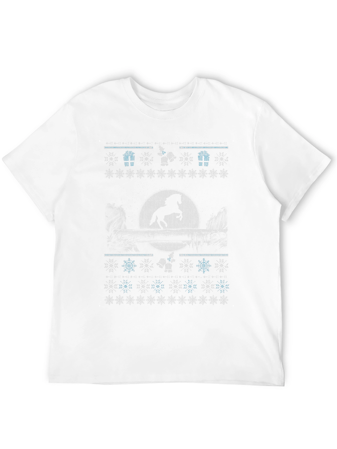 Horse Ugly Christmas Sweater Style Graphic T-Shirt