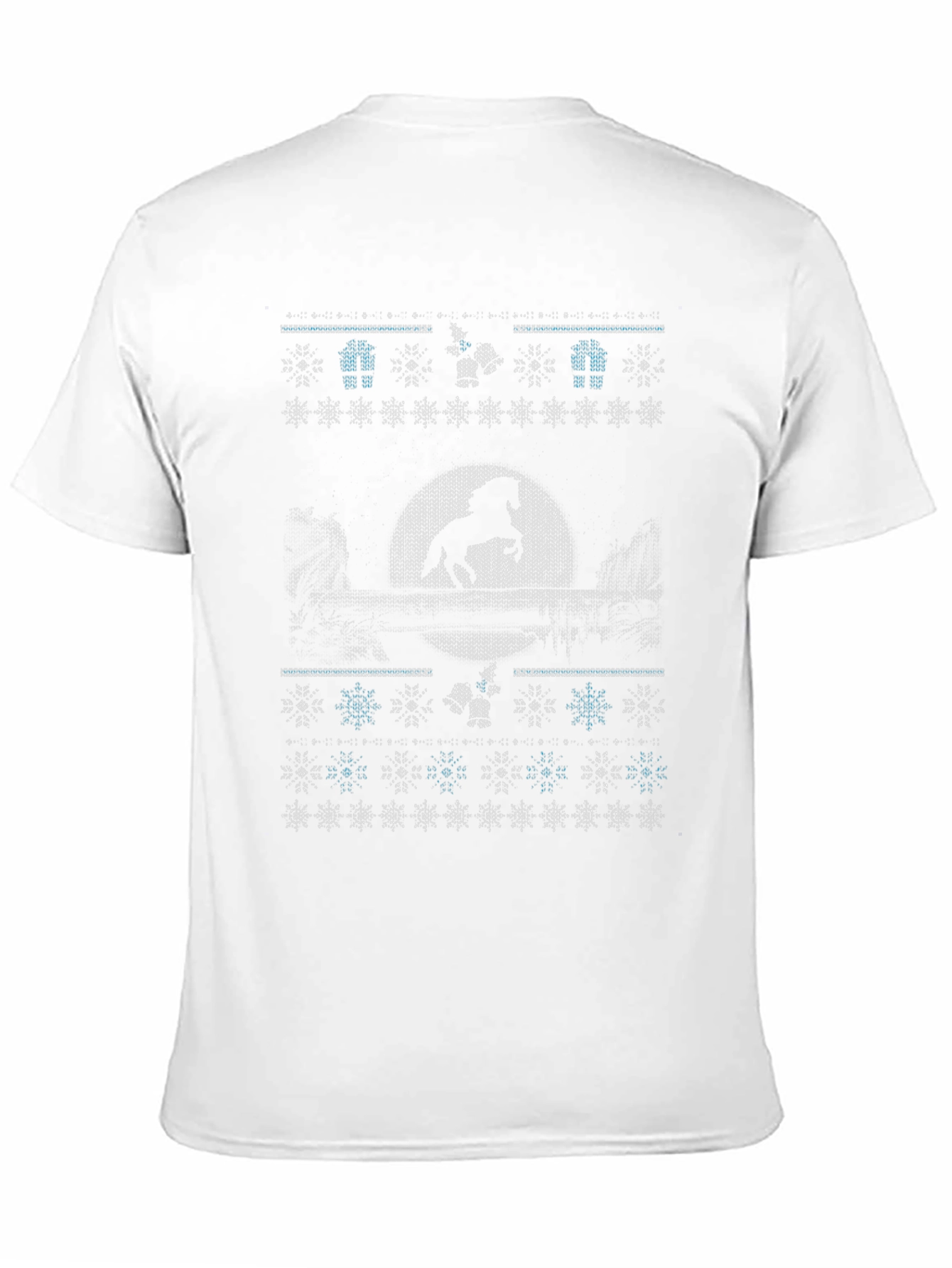Horse Ugly Christmas Sweater Style Graphic T-Shirt