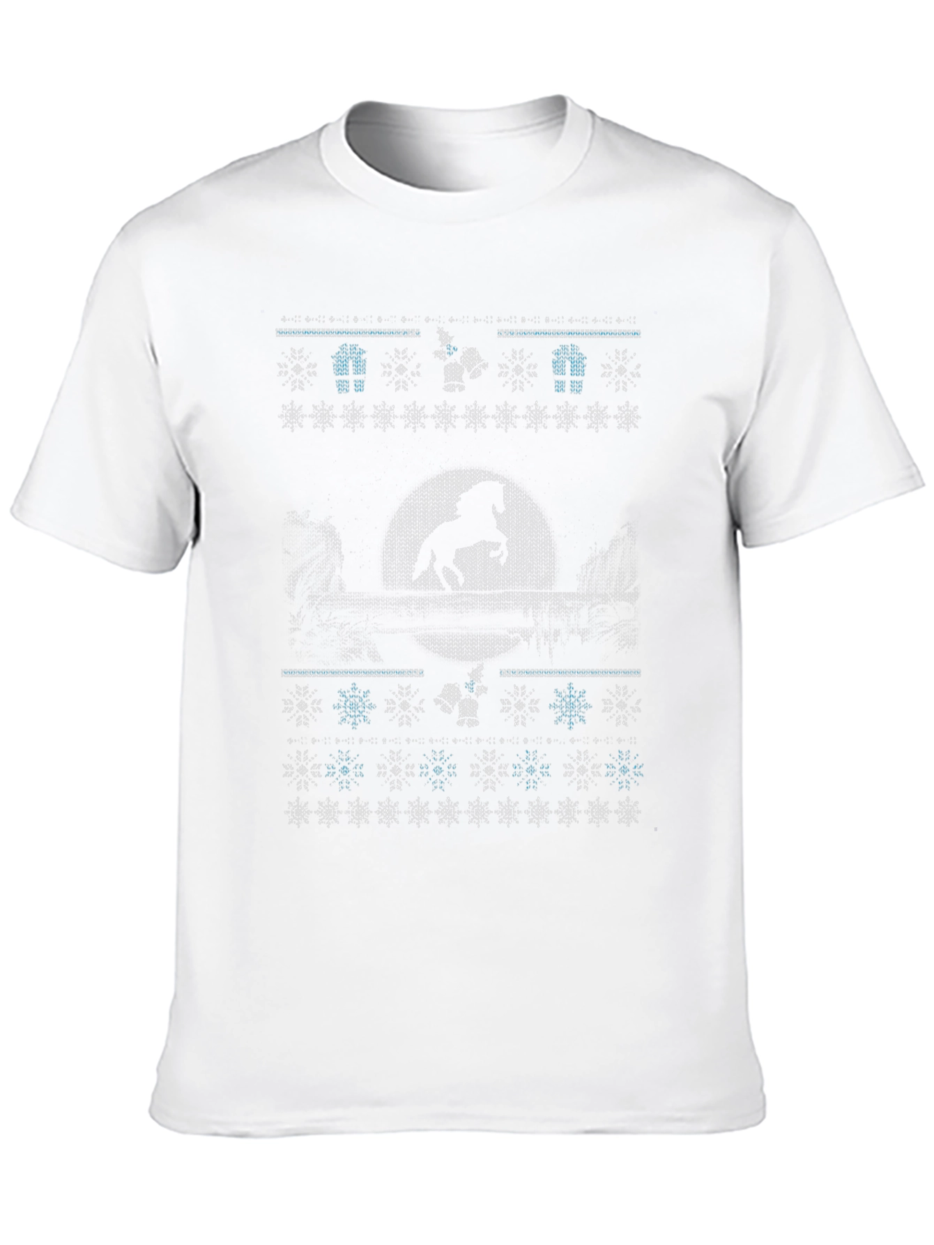 Horse Ugly Christmas Sweater Style Graphic T-Shirt