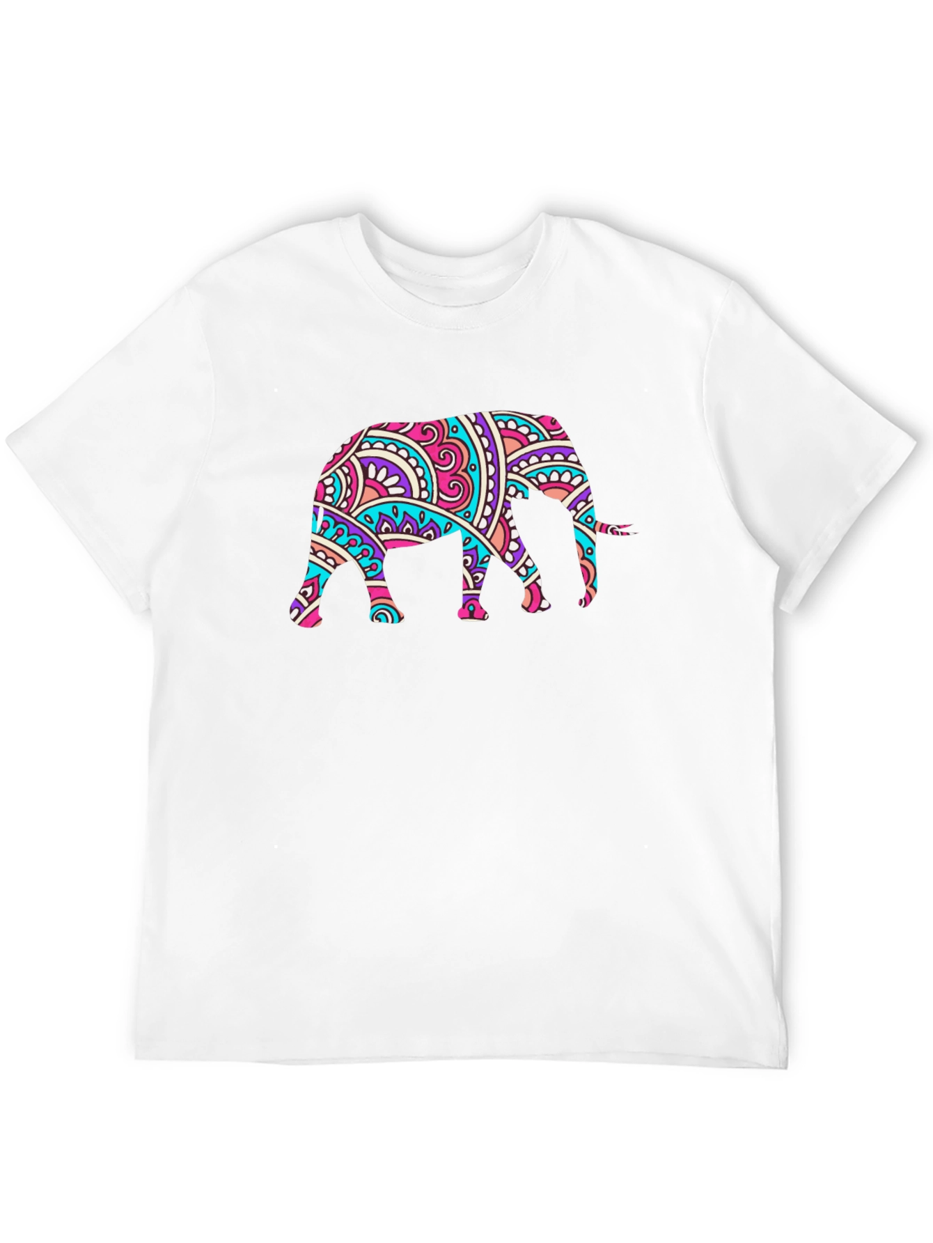 Elephant Mandala Graphic Black T-Shirt