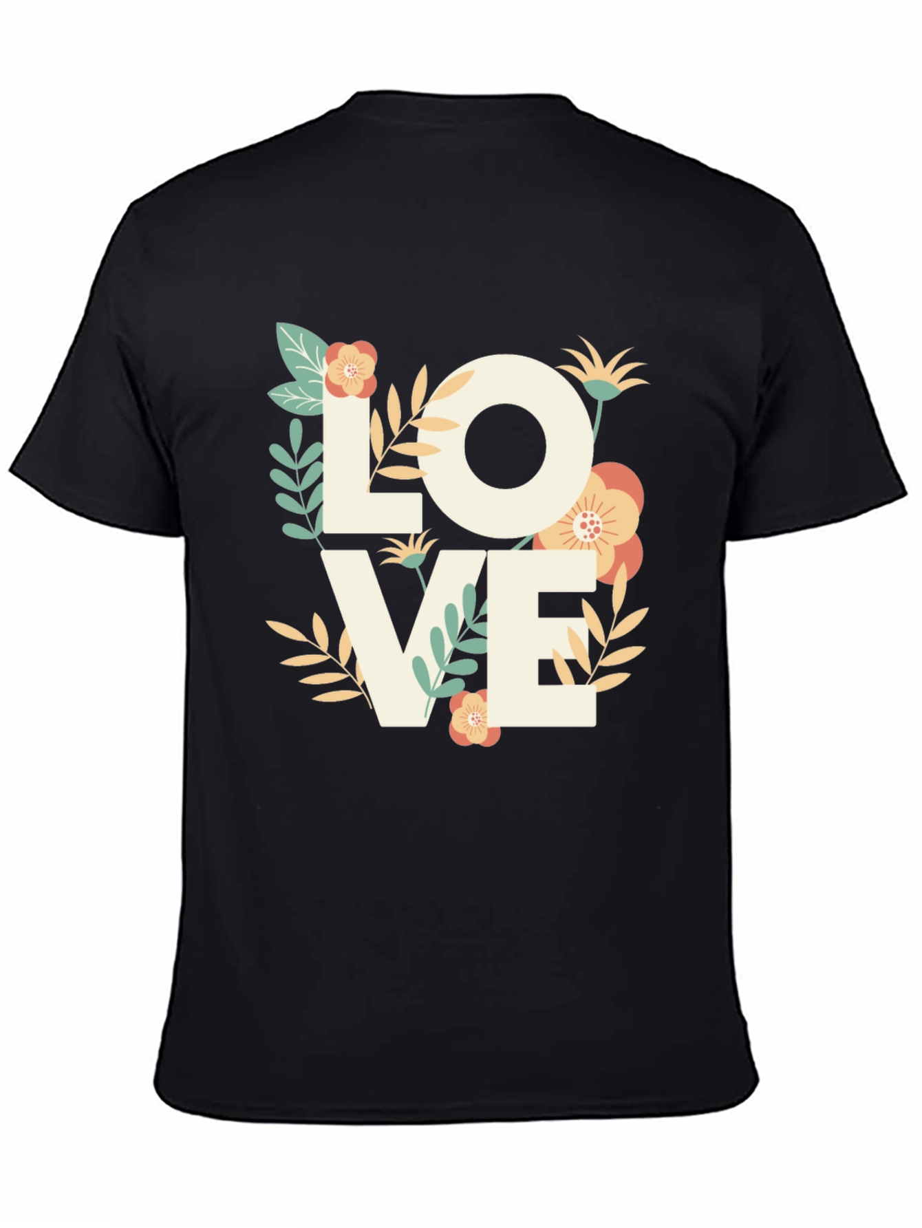 Floral LOVE Graphic Tee - Stylish Mens T-Shirt