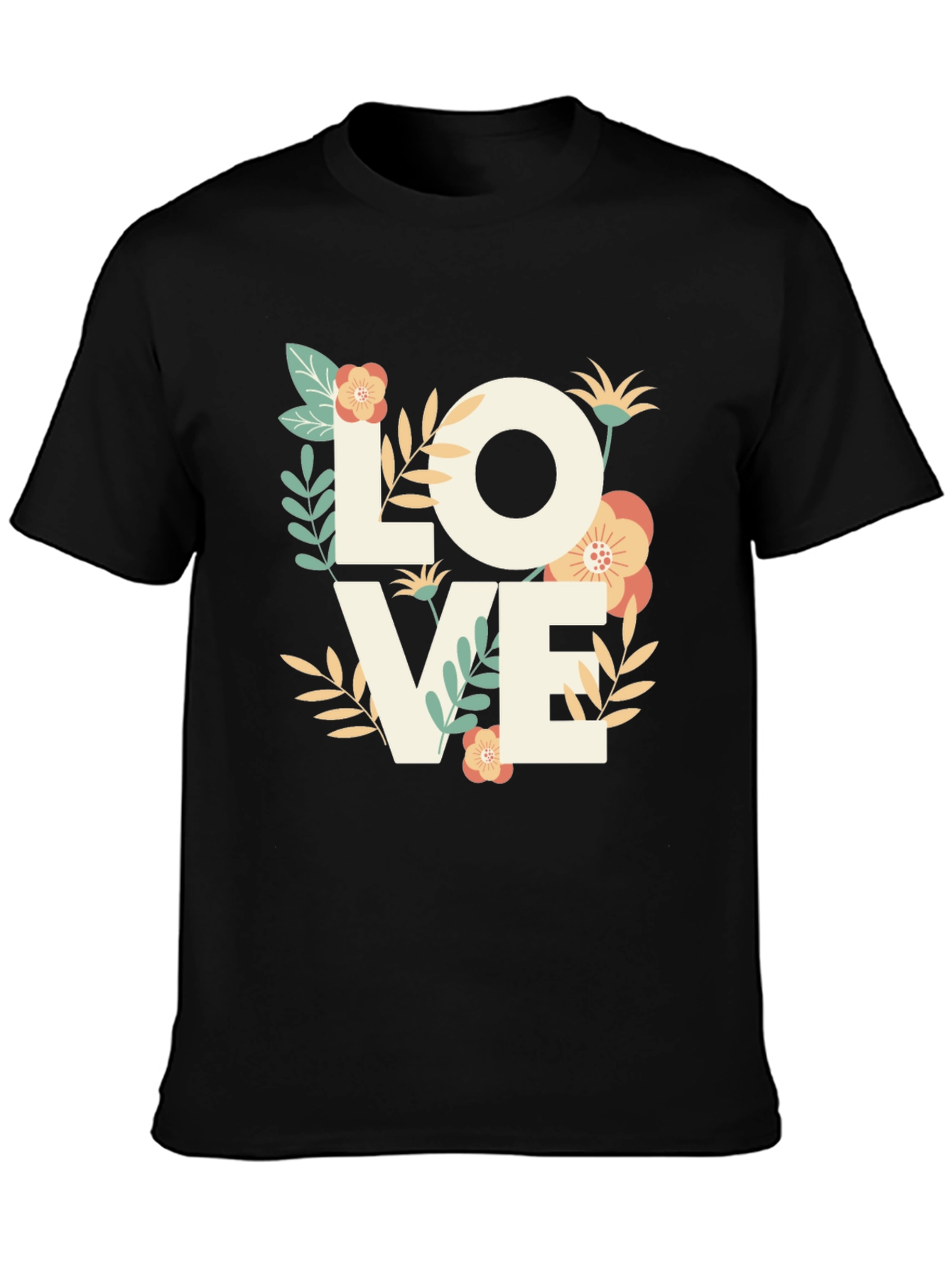 Floral LOVE Graphic Tee - Stylish Mens T-Shirt