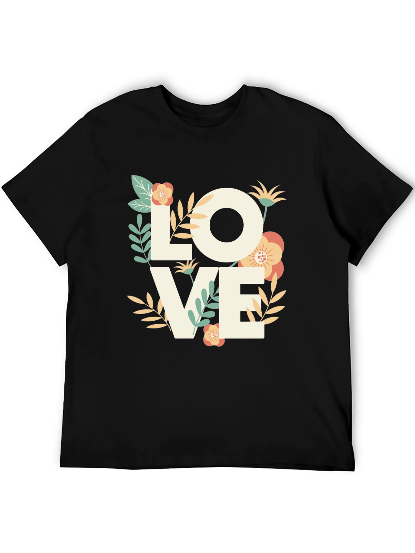 Floral LOVE Graphic Tee - Stylish Mens T-Shirt