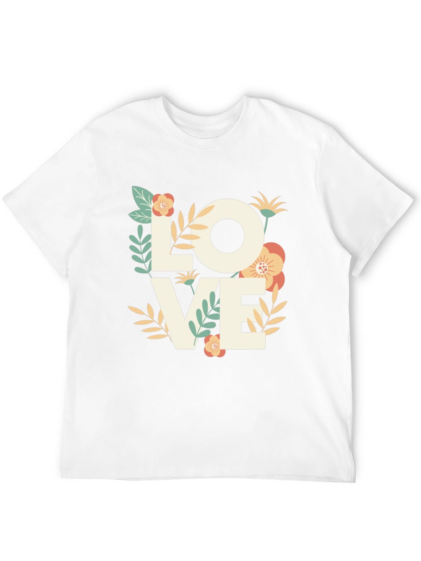 Floral LOVE Graphic Tee - Stylish Mens T-Shirt