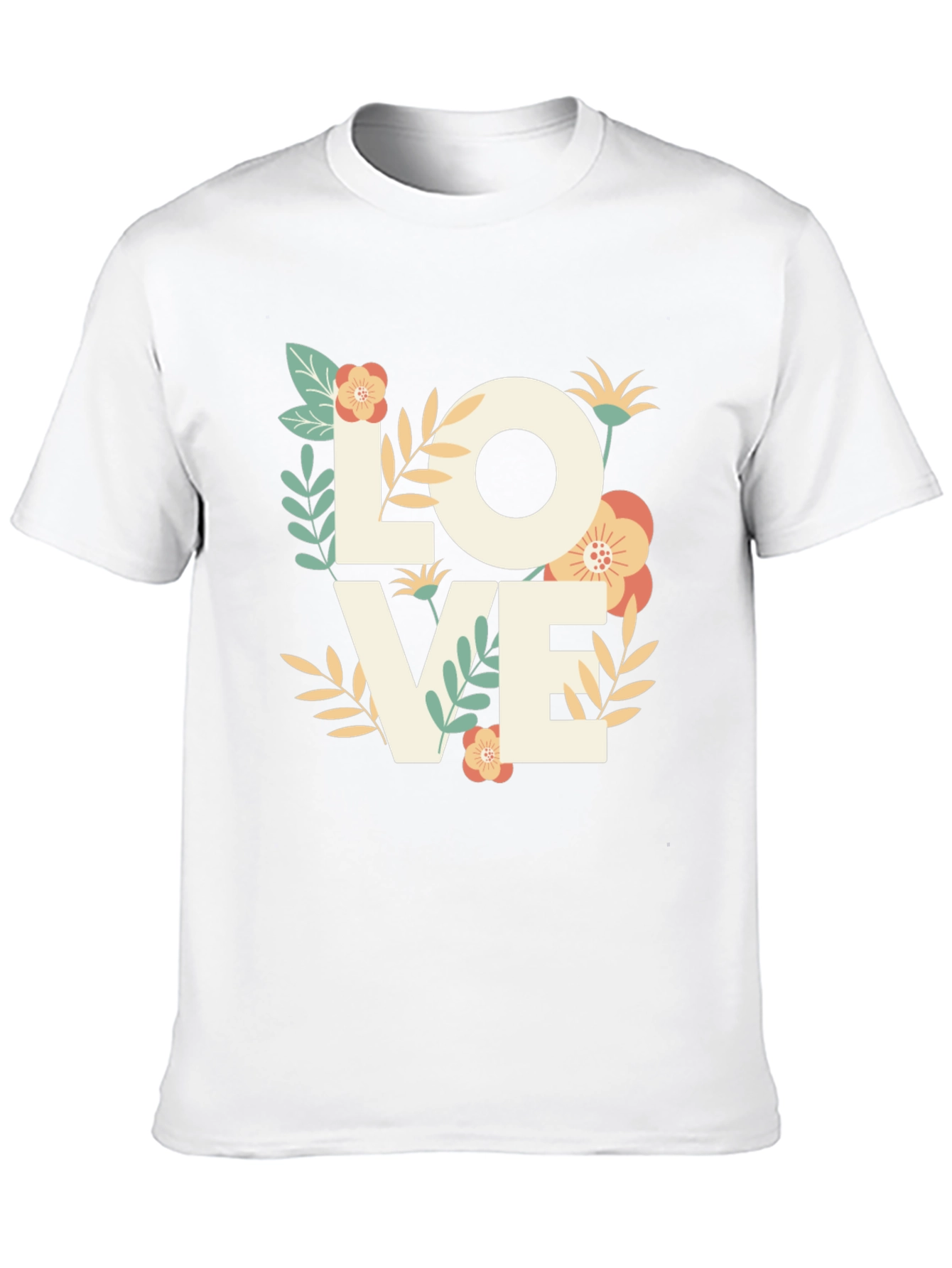 Floral LOVE Graphic Tee - Stylish Mens T-Shirt