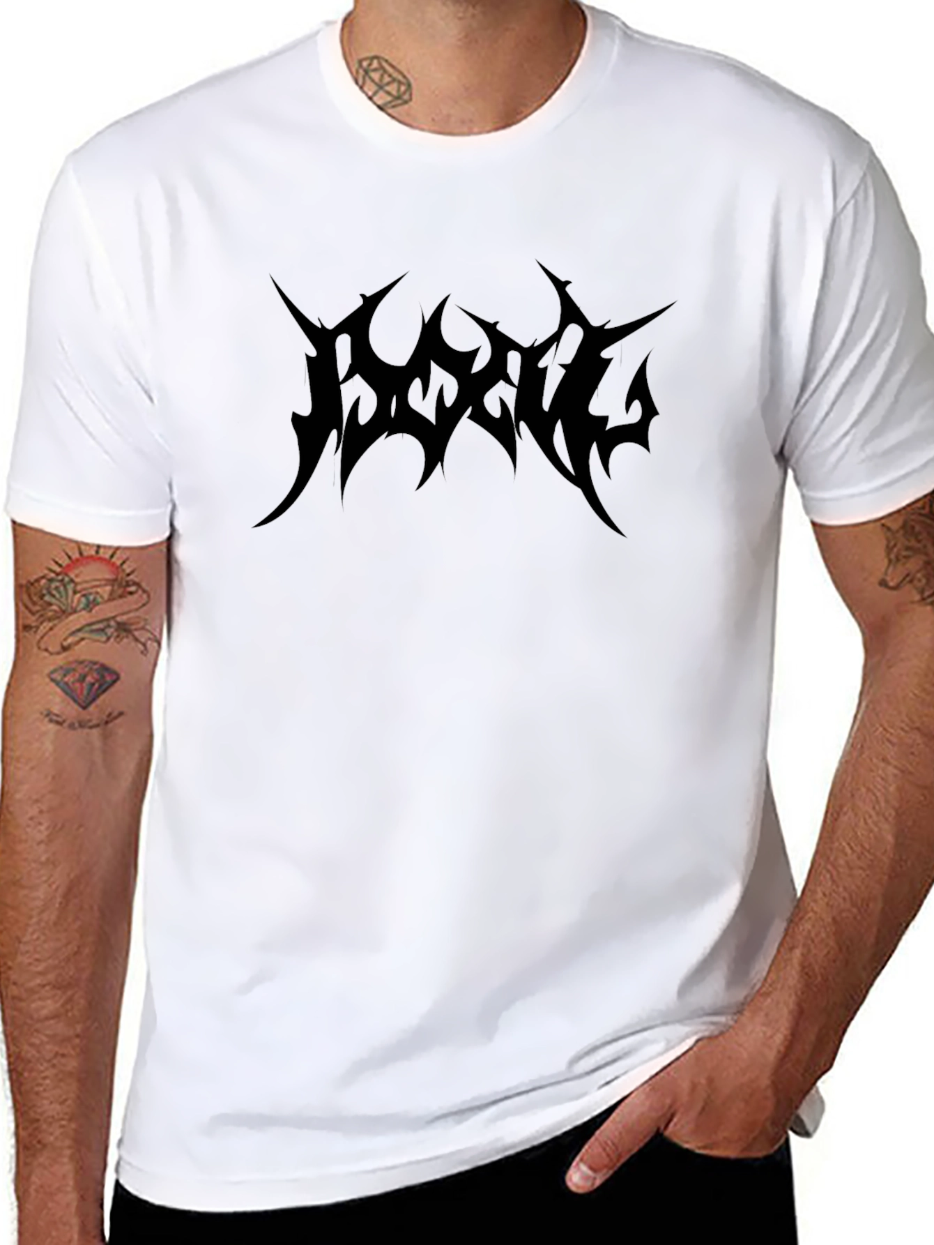 Edgy Black Graphic Tee - Dark Aesthetic
