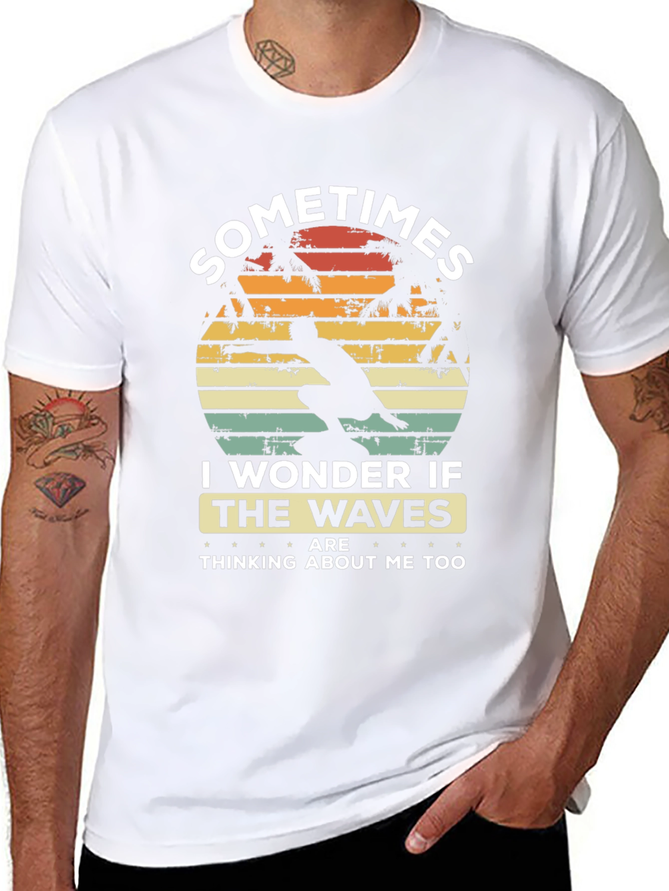 Sometimes I Wonder Tee - Waves Graphic
