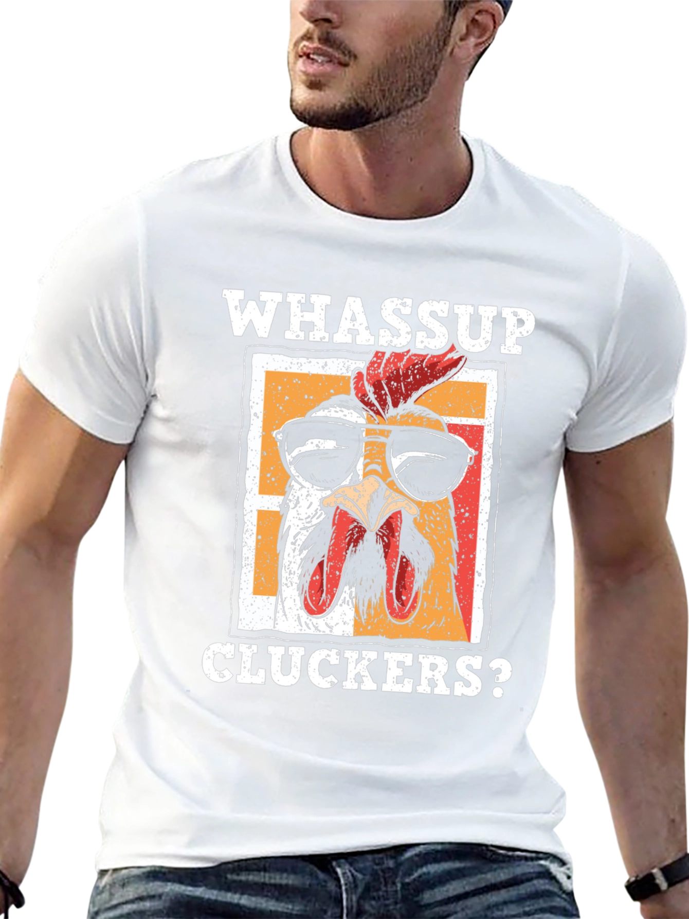 Whassup Cluckers? T-Shirt - Cool Chicken Design