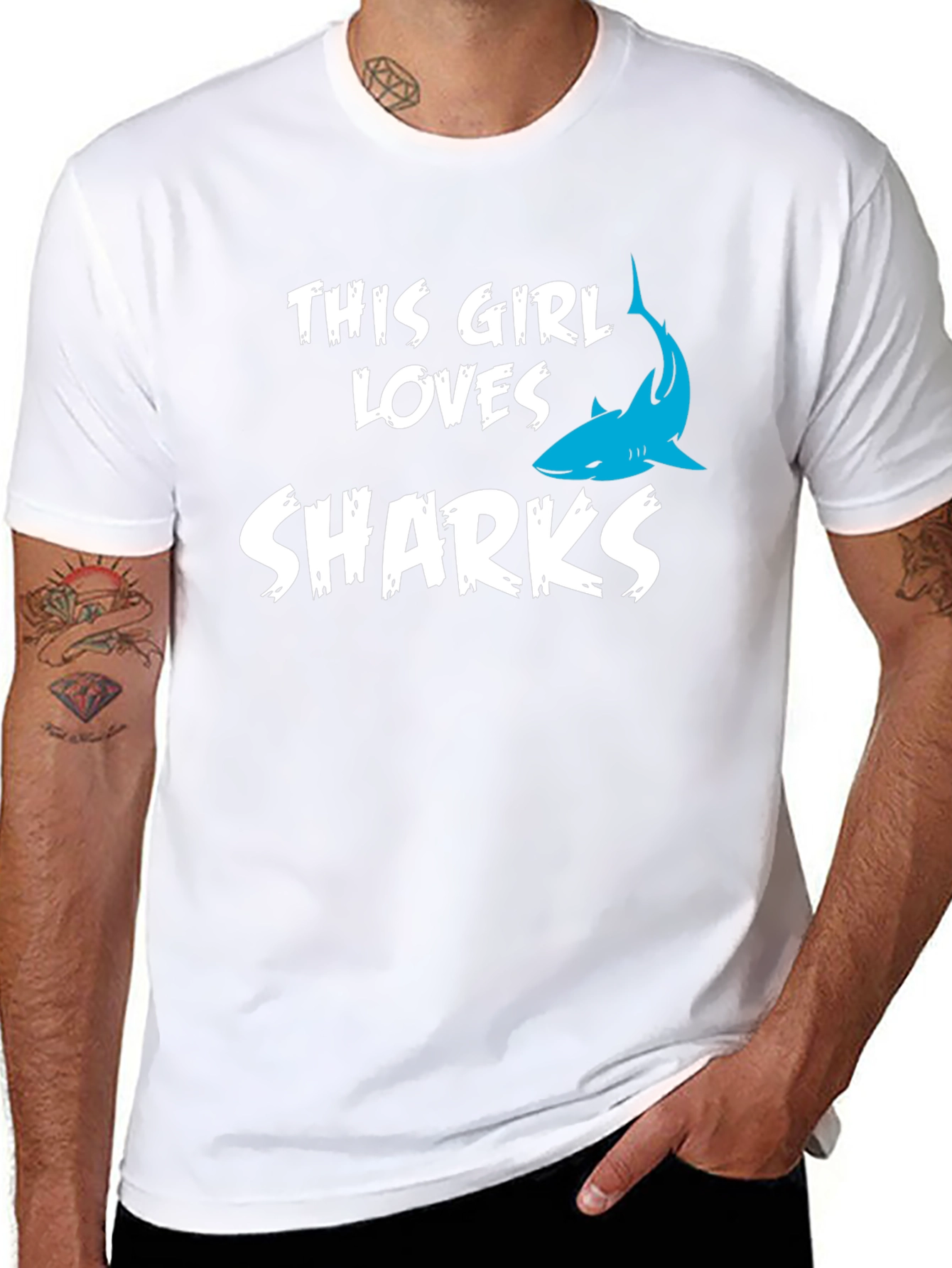 This Girl Loves Sharks T-Shirt - Black
