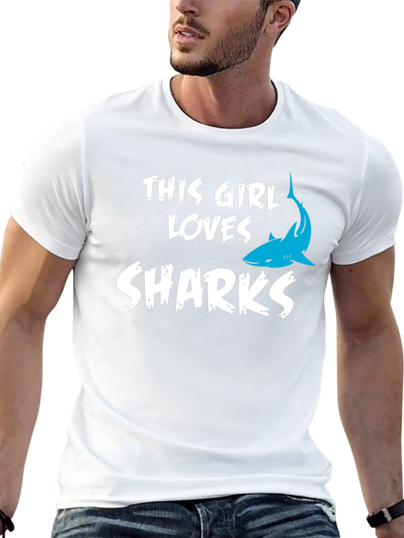 This Girl Loves Sharks T-Shirt - Black
