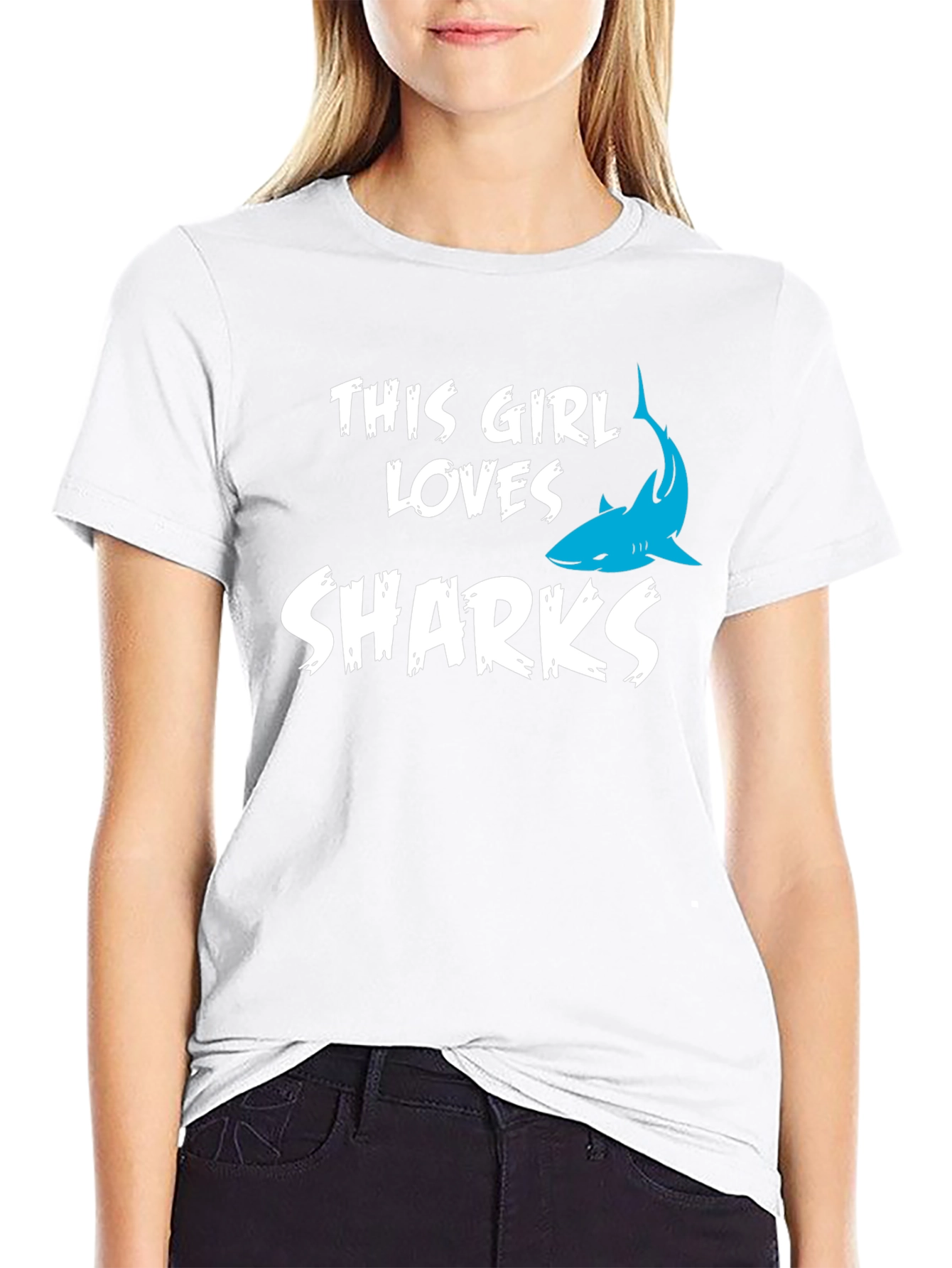 This Girl Loves Sharks T-Shirt - Black