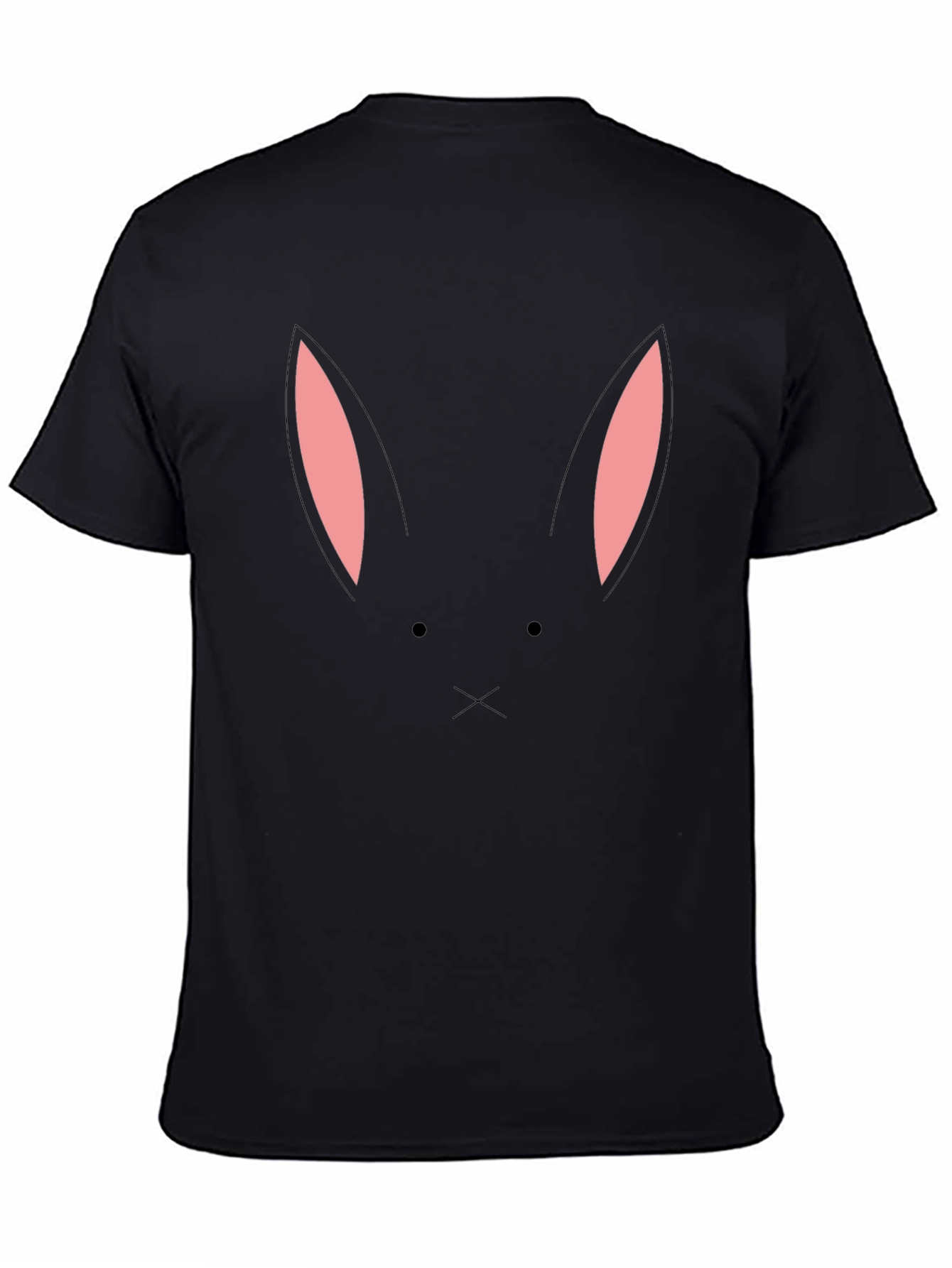 Bunny Face Graphic Tee - Black Cotton Blend