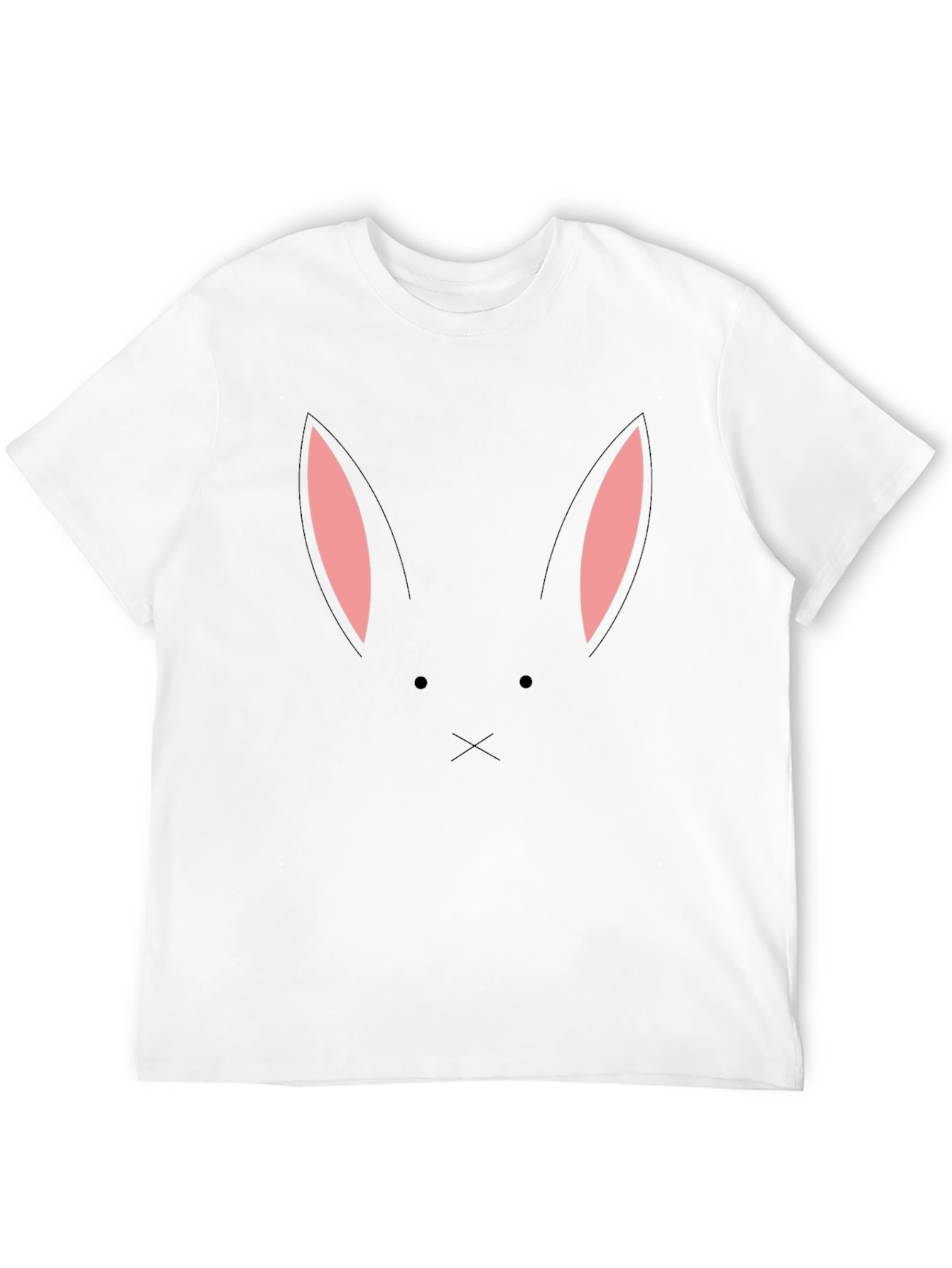 Bunny Face Graphic Tee - Black Cotton Blend