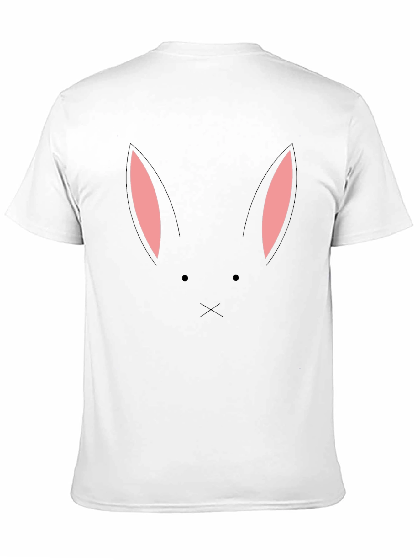 Bunny Face Graphic Tee - Black Cotton Blend