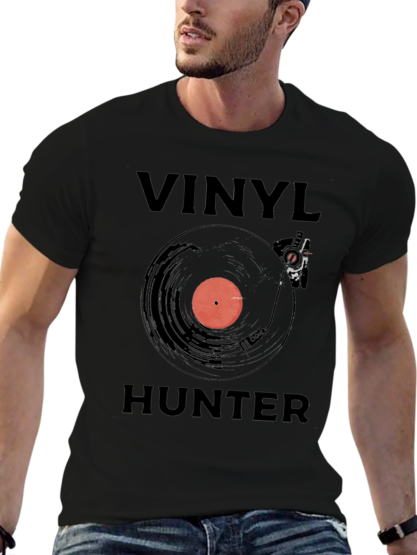 Vinyl Hunter Graphic T-Shirt - Music Lover Tee