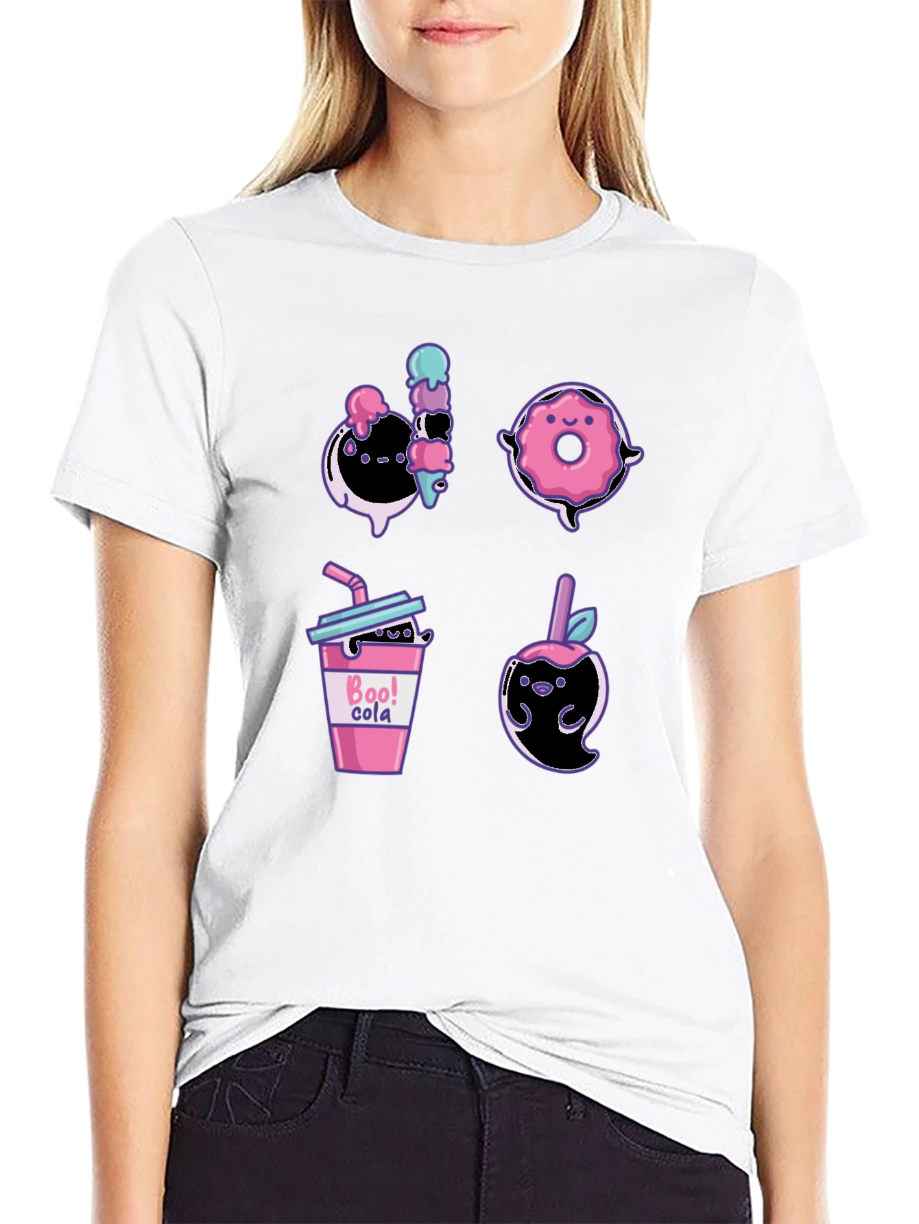 Cute Ghost Dessert T-Shirt Fun Halloween Apparel