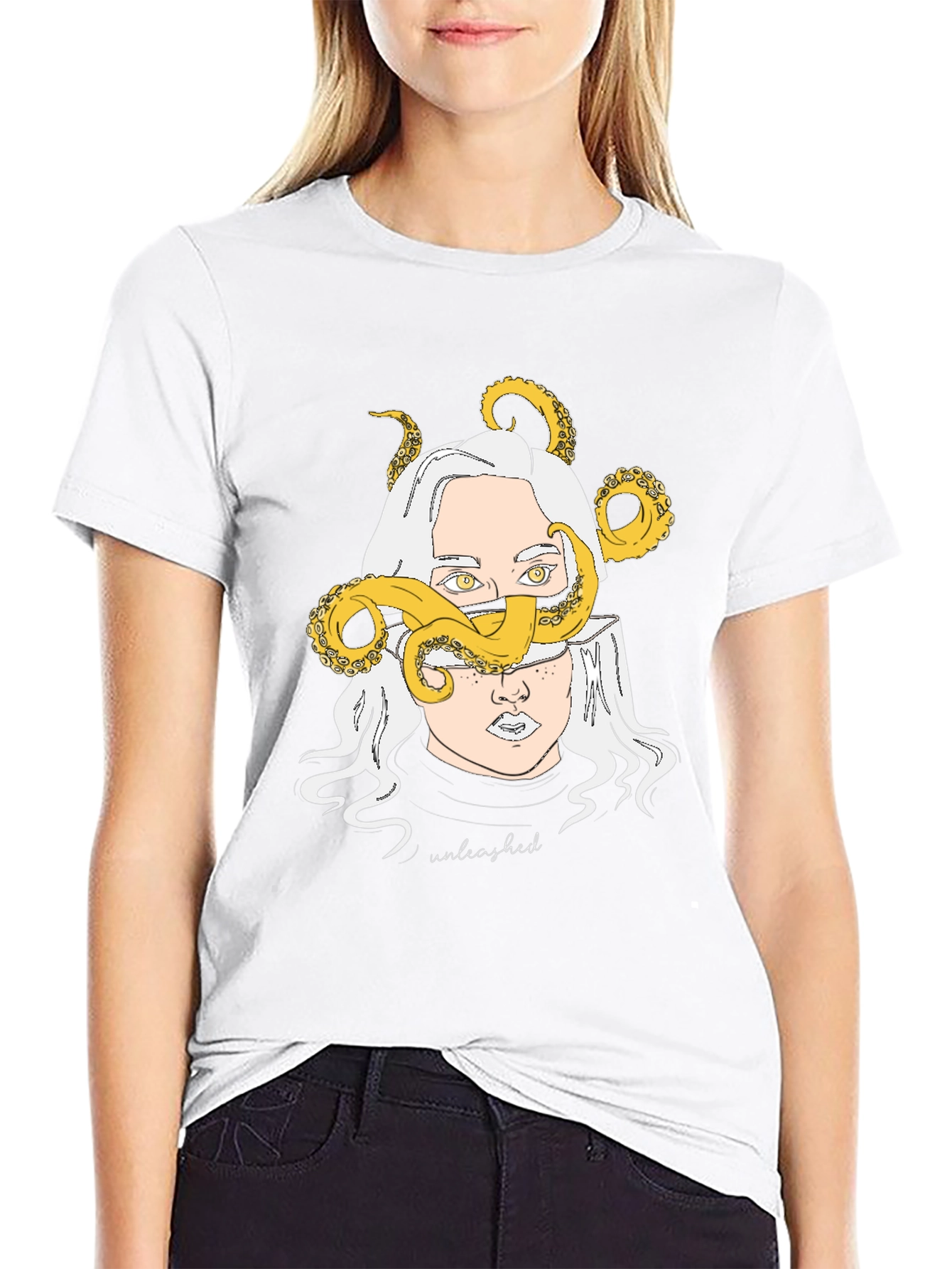 Unleashed Kraken Graphic Tee - Black Cotton T-Shirt