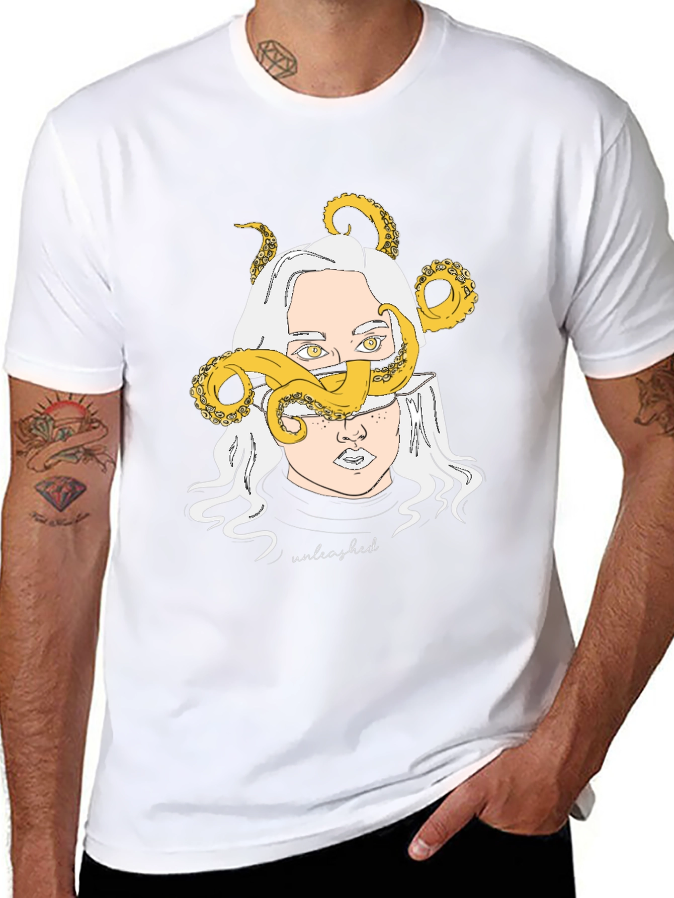 Unleashed Kraken Graphic Tee - Black Cotton T-Shirt