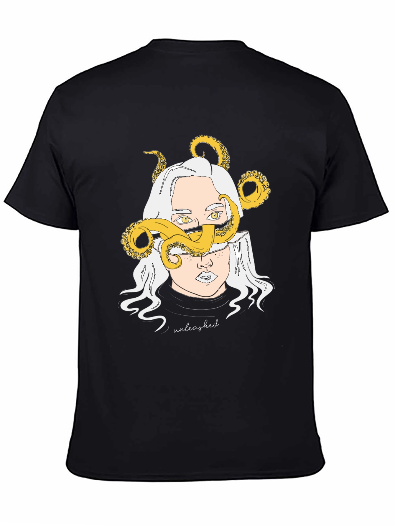 Unleashed Kraken Graphic Tee - Black Cotton T-Shirt