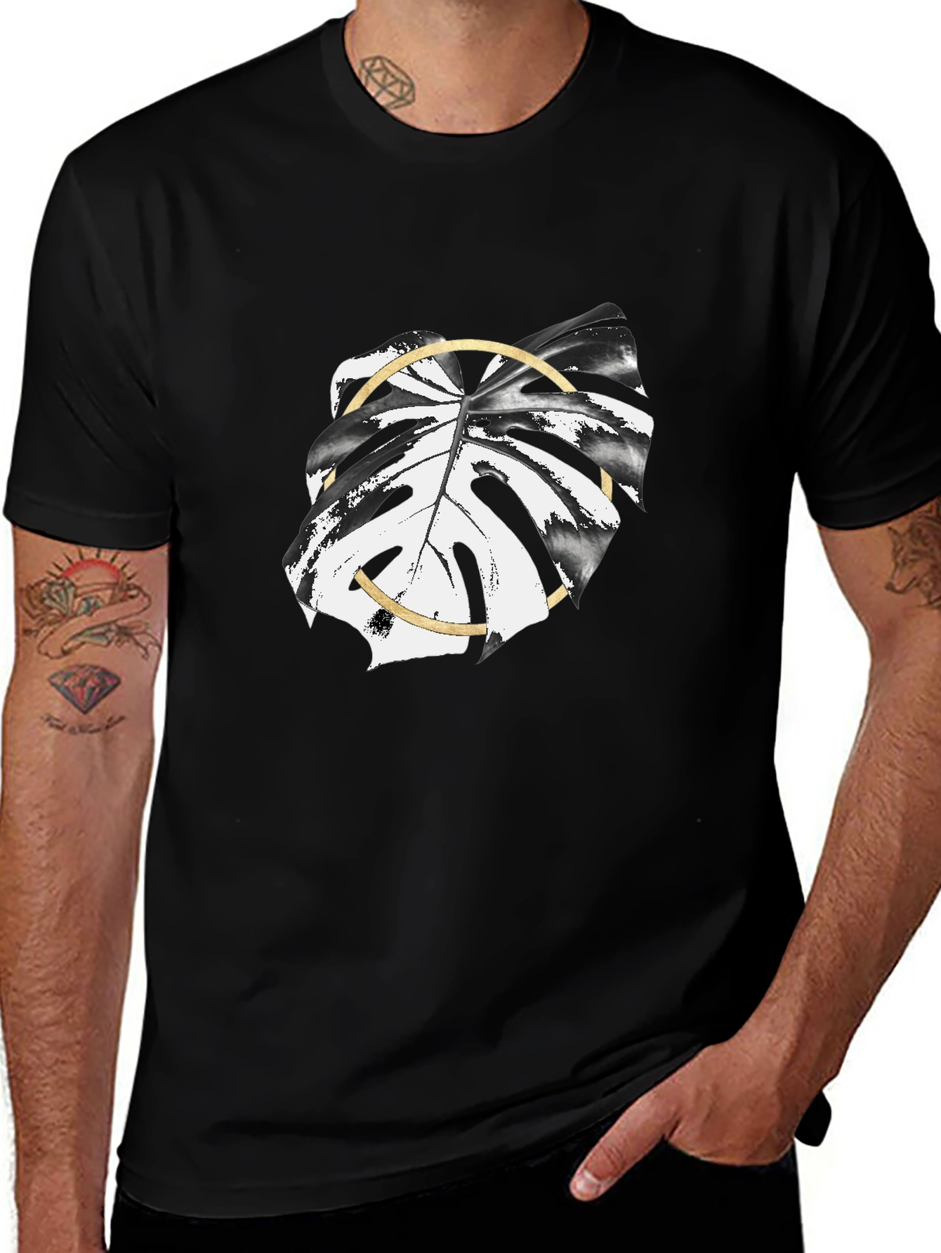 Modern Monstera Leaf Graphic T-Shirt