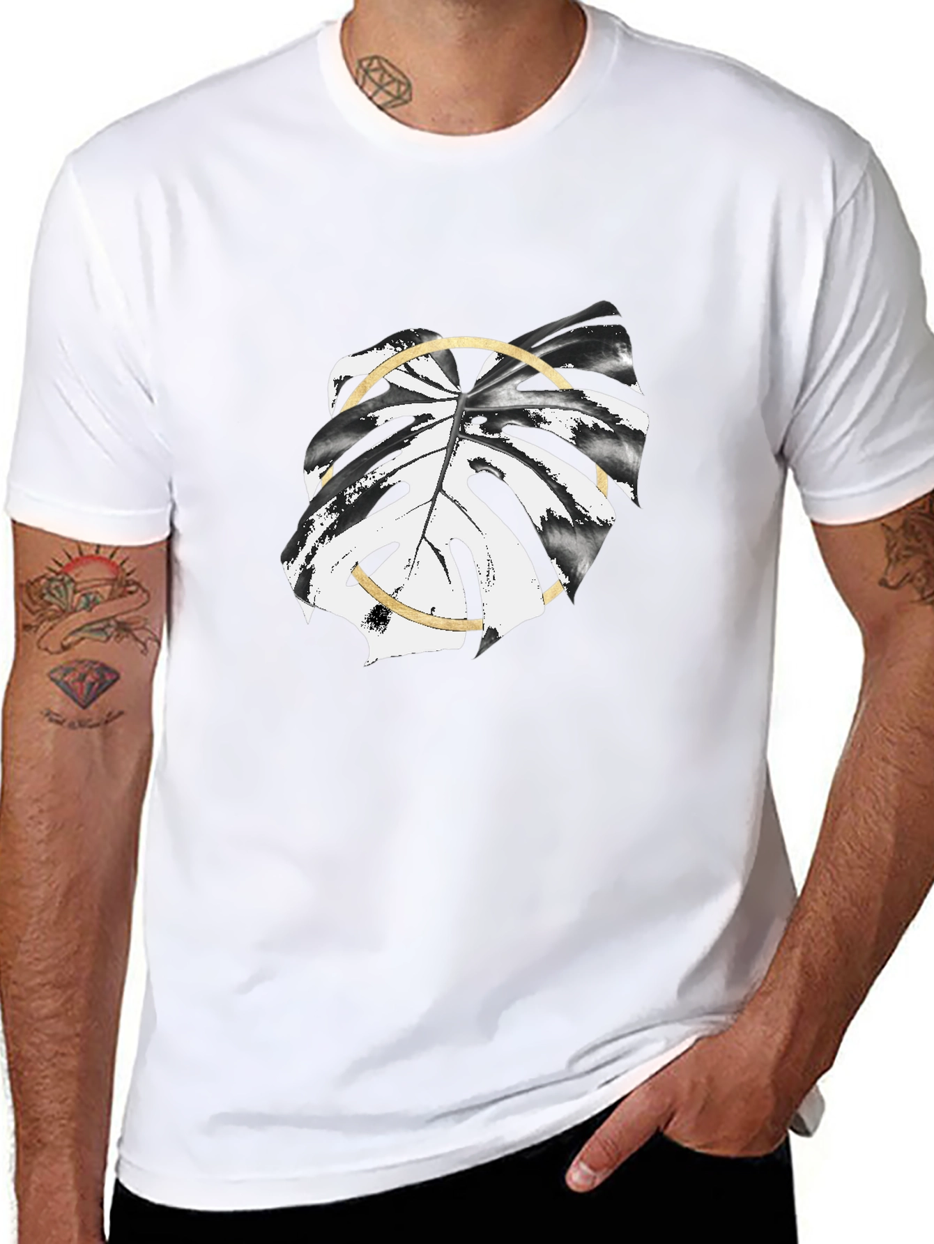 Modern Monstera Leaf Graphic T-Shirt