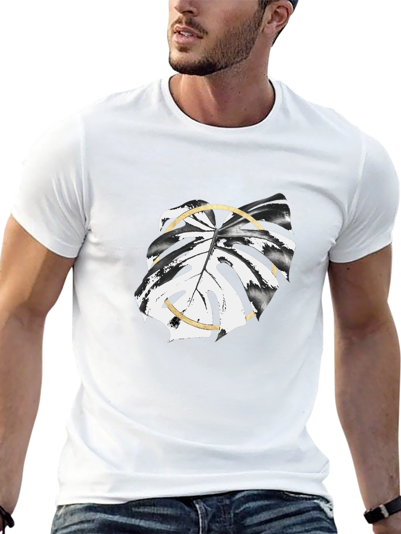 Modern Monstera Leaf Graphic T-Shirt