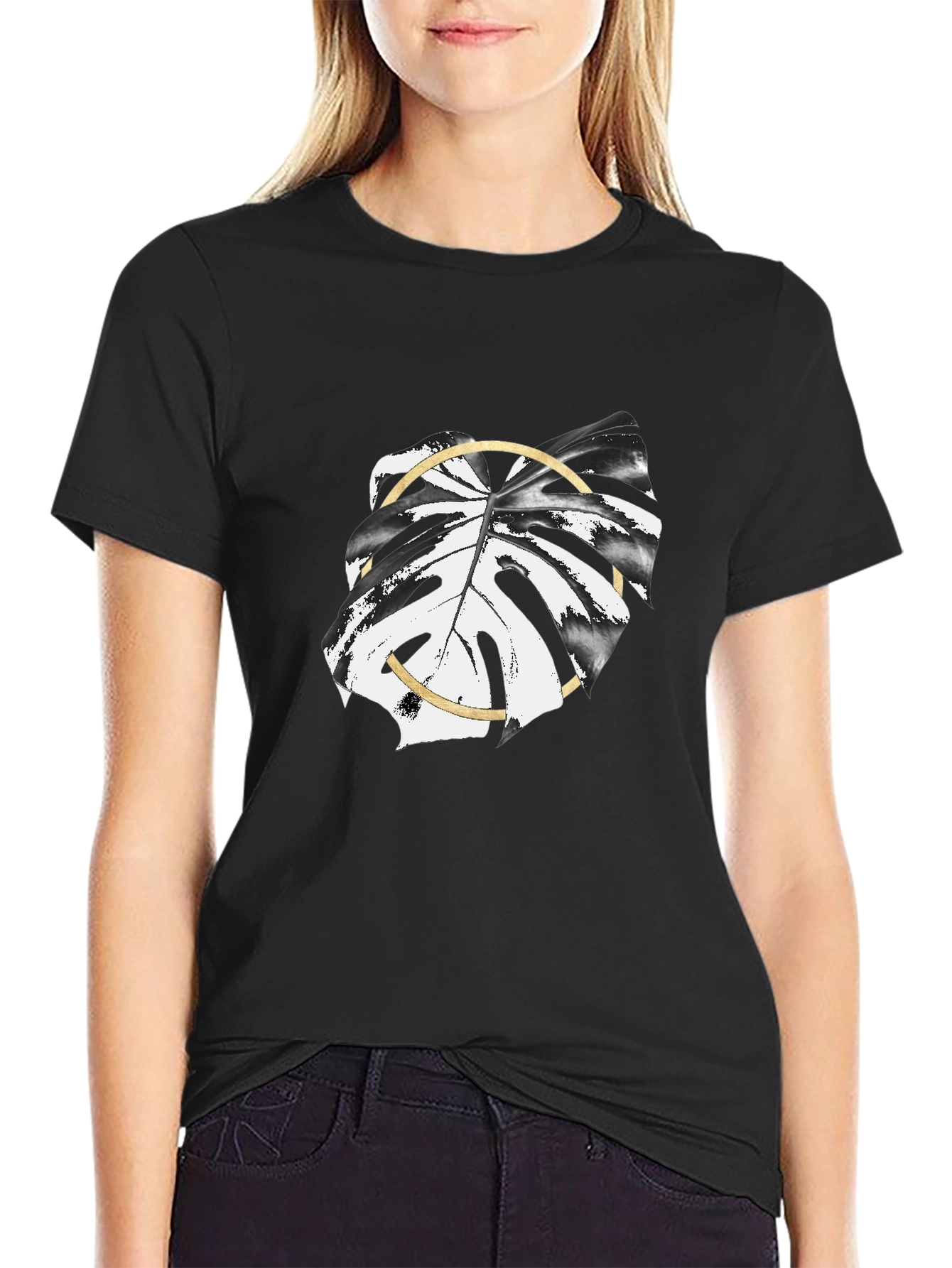 Modern Monstera Leaf Graphic T-Shirt