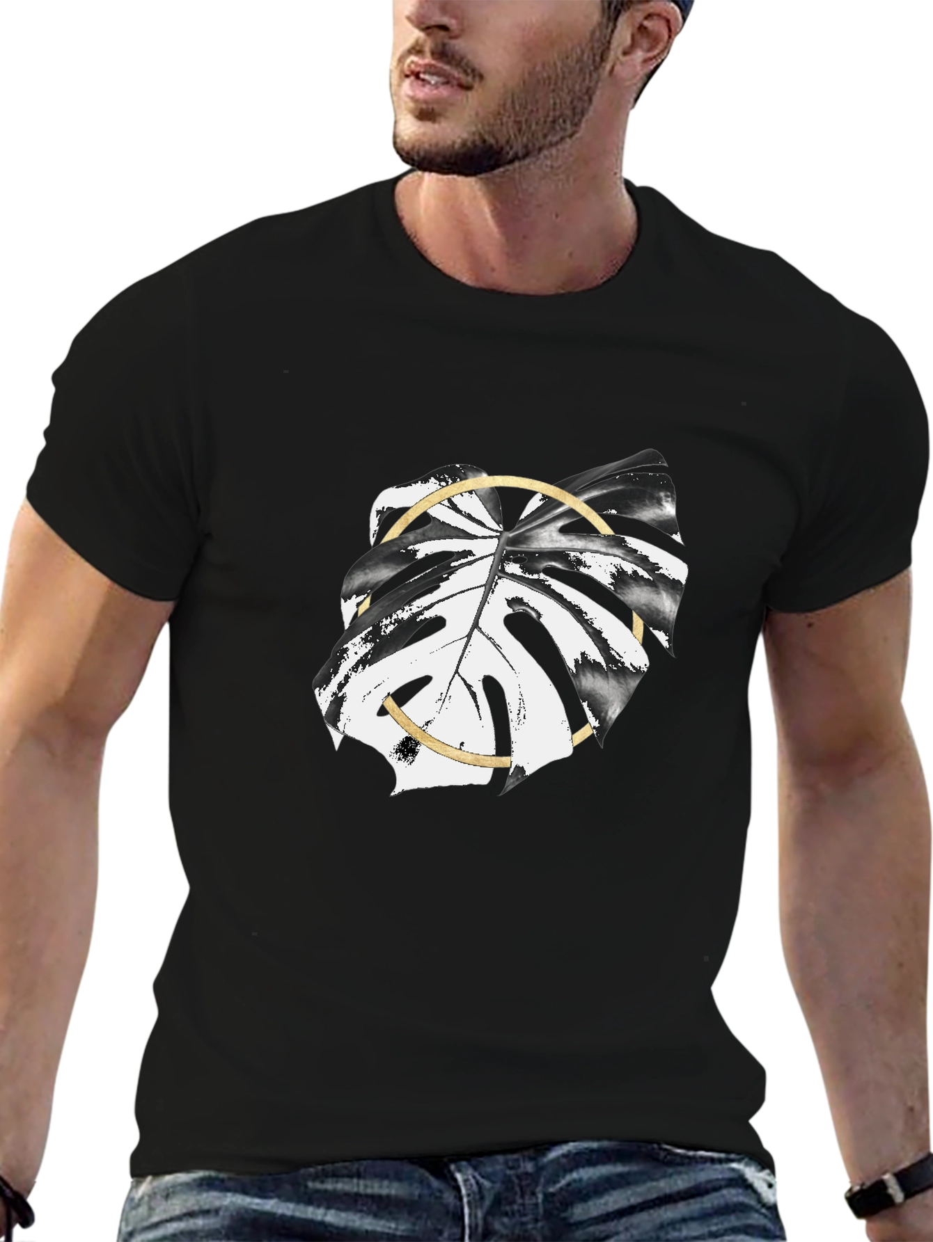 Modern Monstera Leaf Graphic T-Shirt