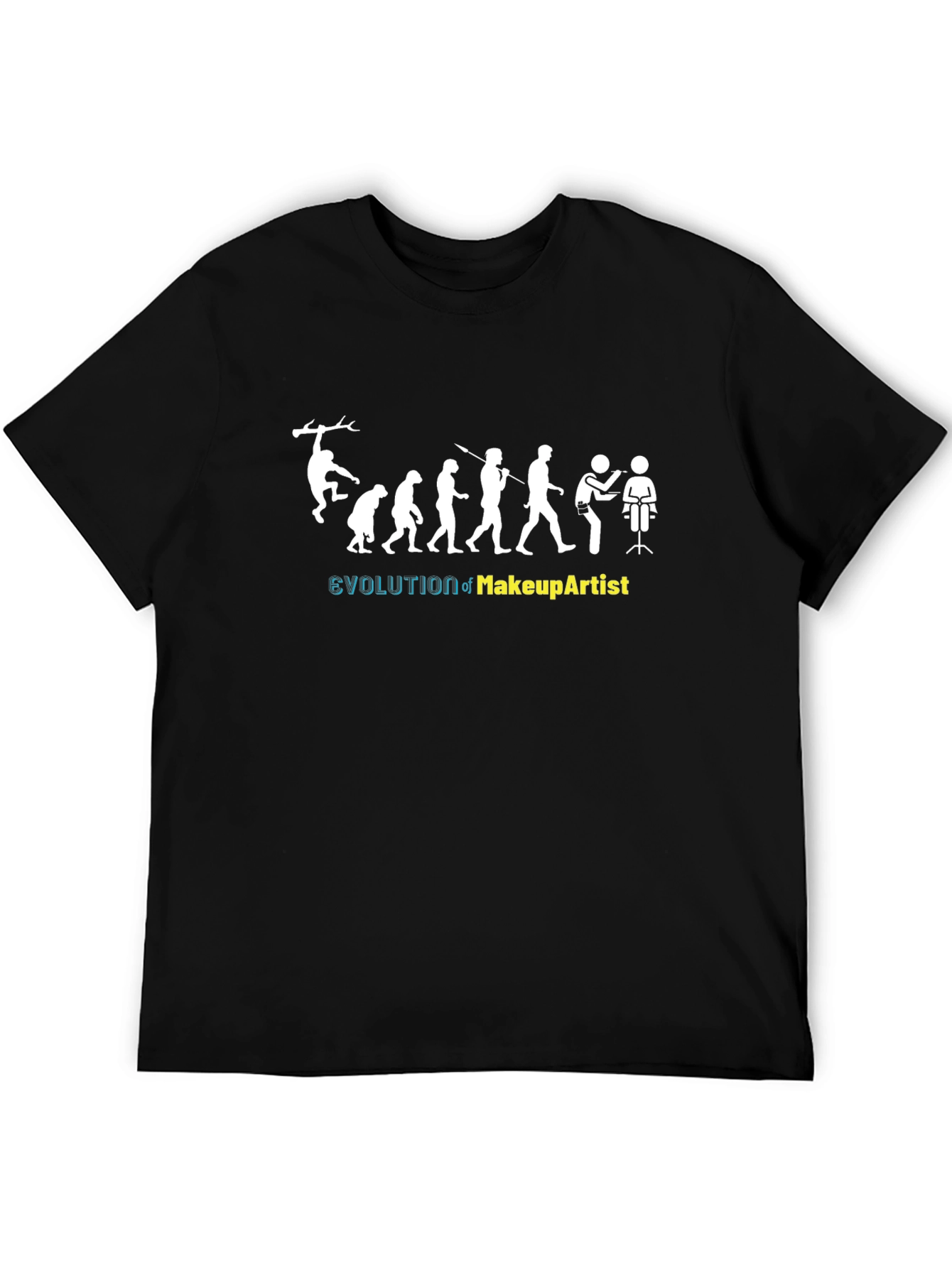 Evolution of Makeup Artist Black T-Shirt