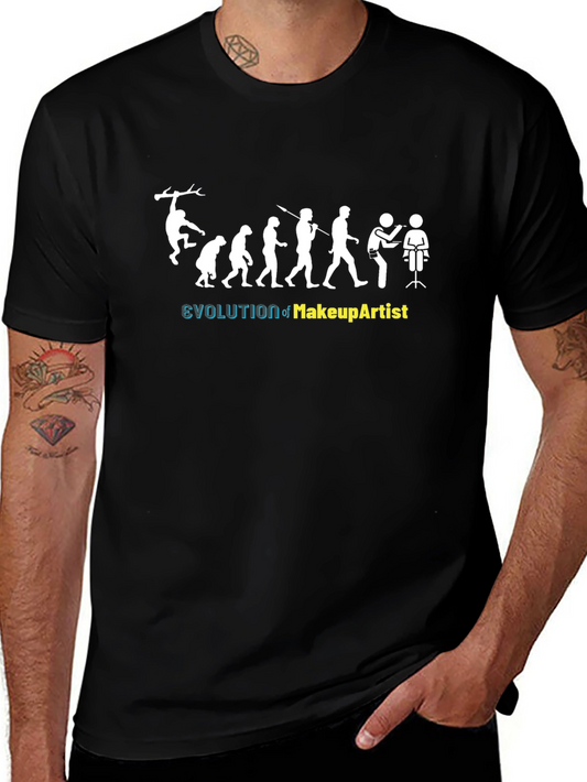 Evolution of Makeup Artist Black T-Shirt