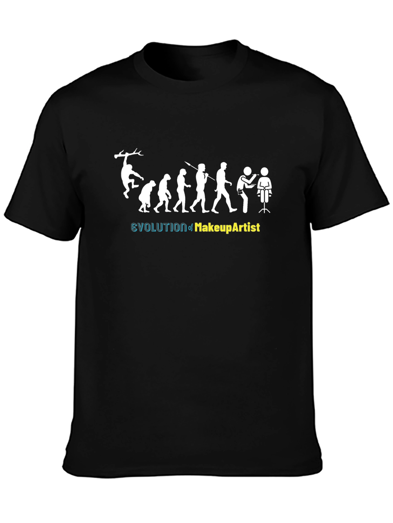 Evolution of Makeup Artist Black T-Shirt