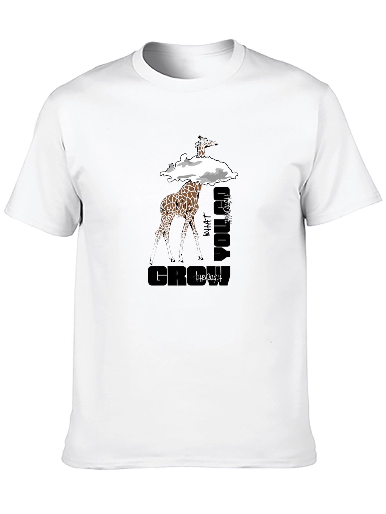 Giraffe What You Grow Through Graphic T-Shirt