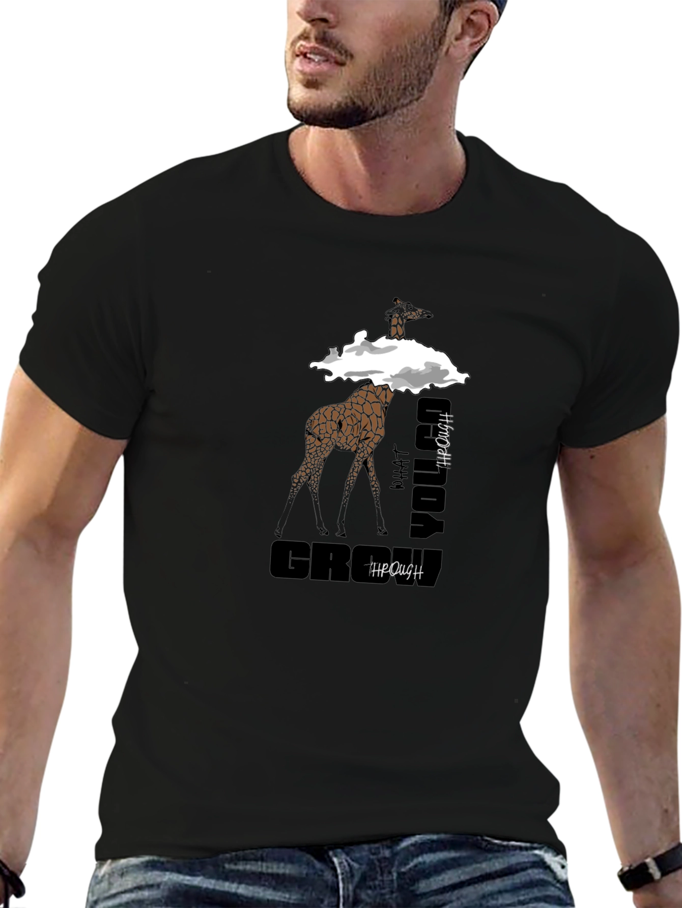 Giraffe What You Grow Through Graphic T-Shirt