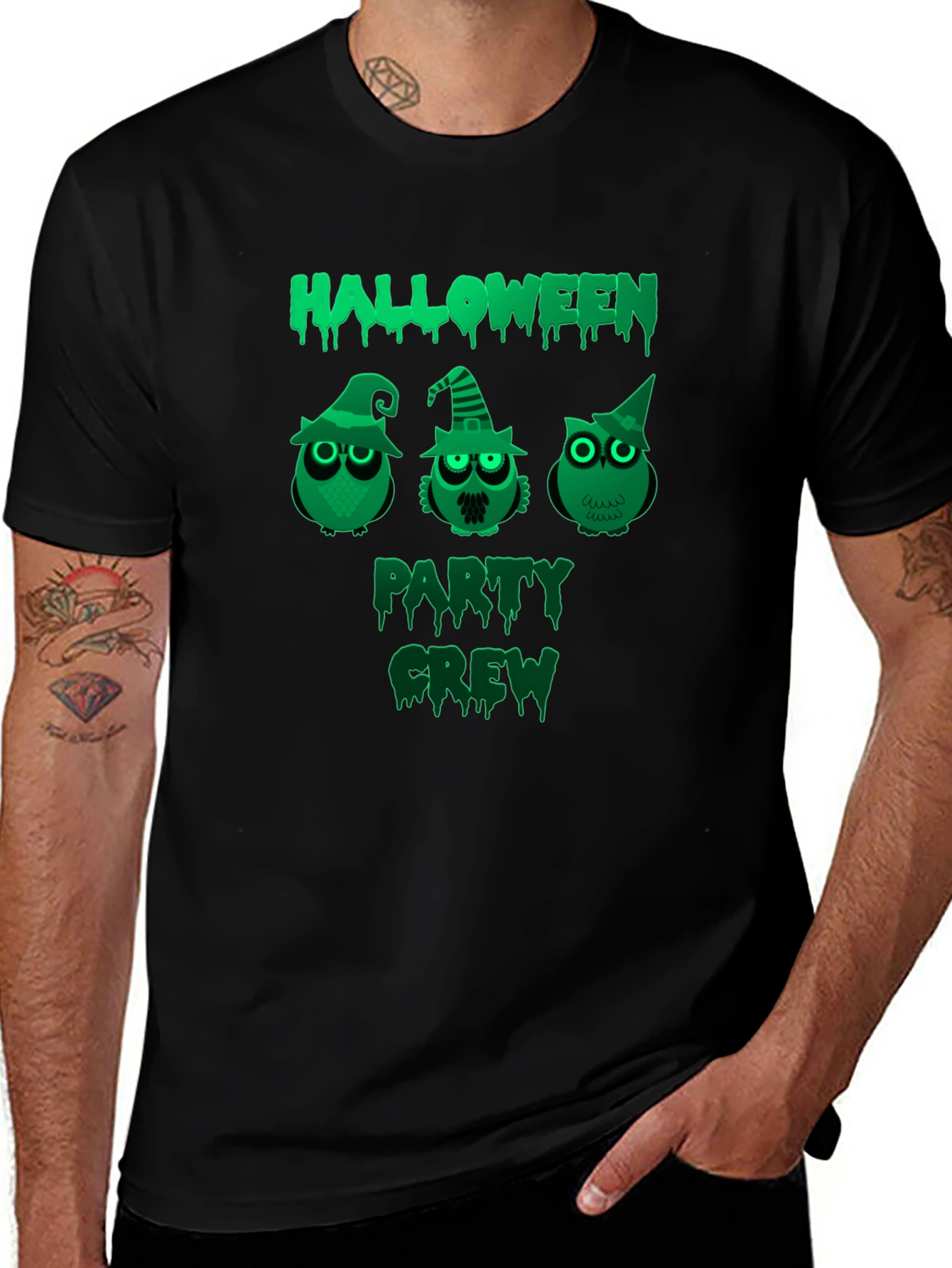 Halloween Party Crew Owl T-Shirt - Spooky Fun!