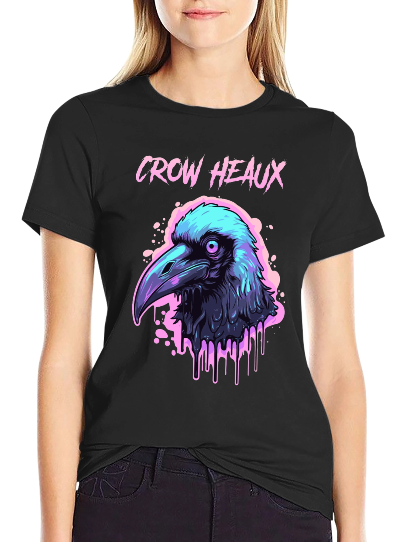 Crow Heaux Graphic Tee - Edgy Urban Style