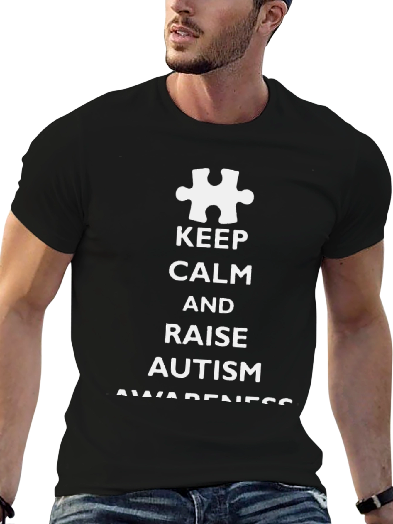 Autism Awareness T-Shirt - Keep Calm & Raise Awareness