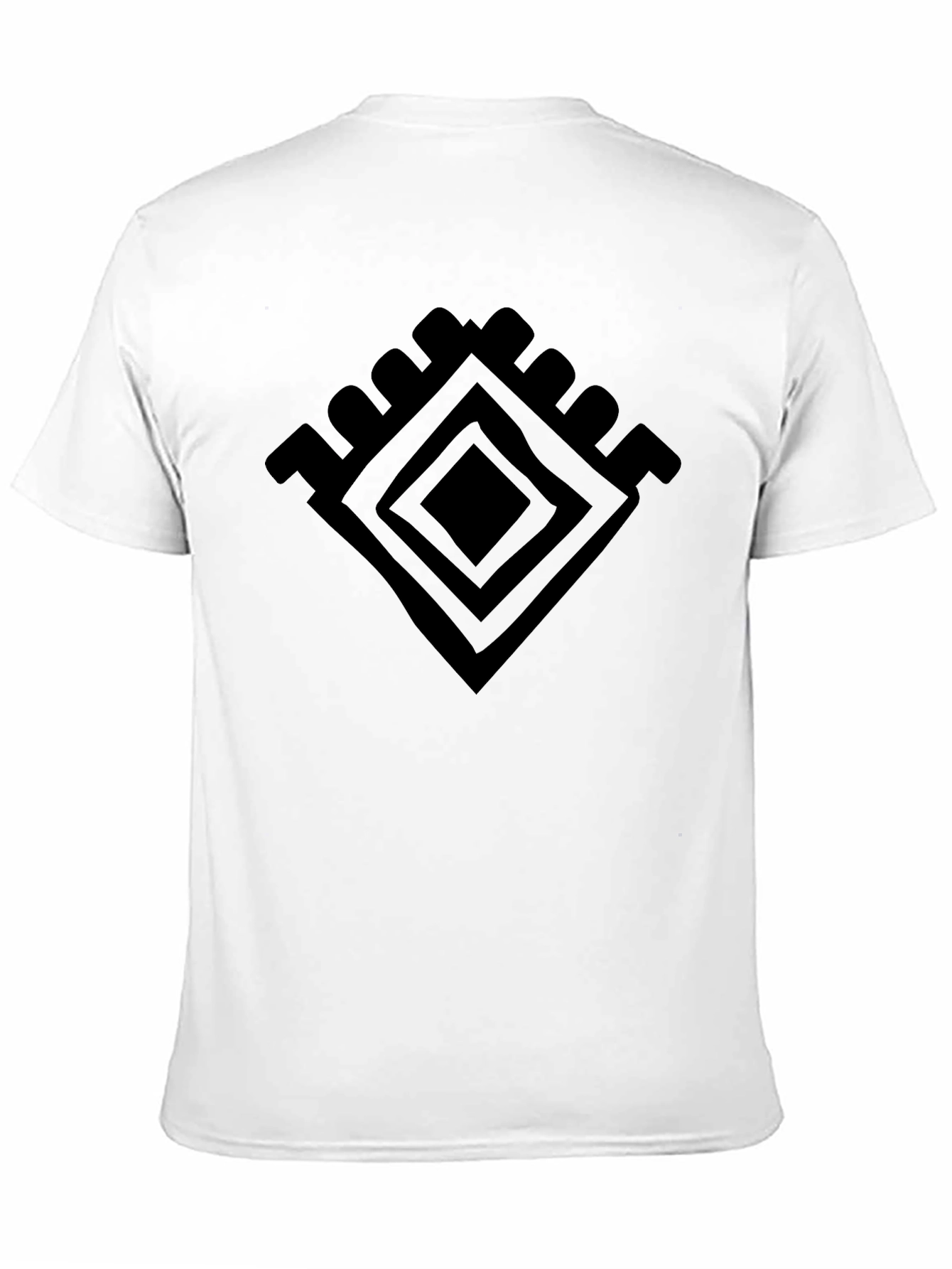 Graphic Tee: Geometric Diamond Design - Black Cotton Shirt