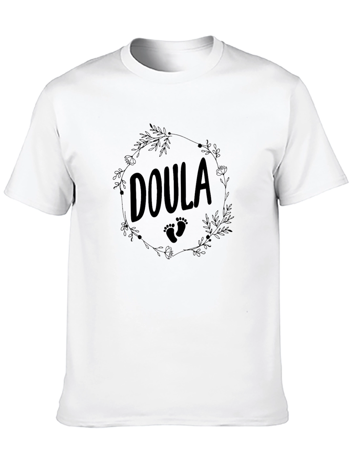 Doula Floral Wreath Graphic T-Shirt