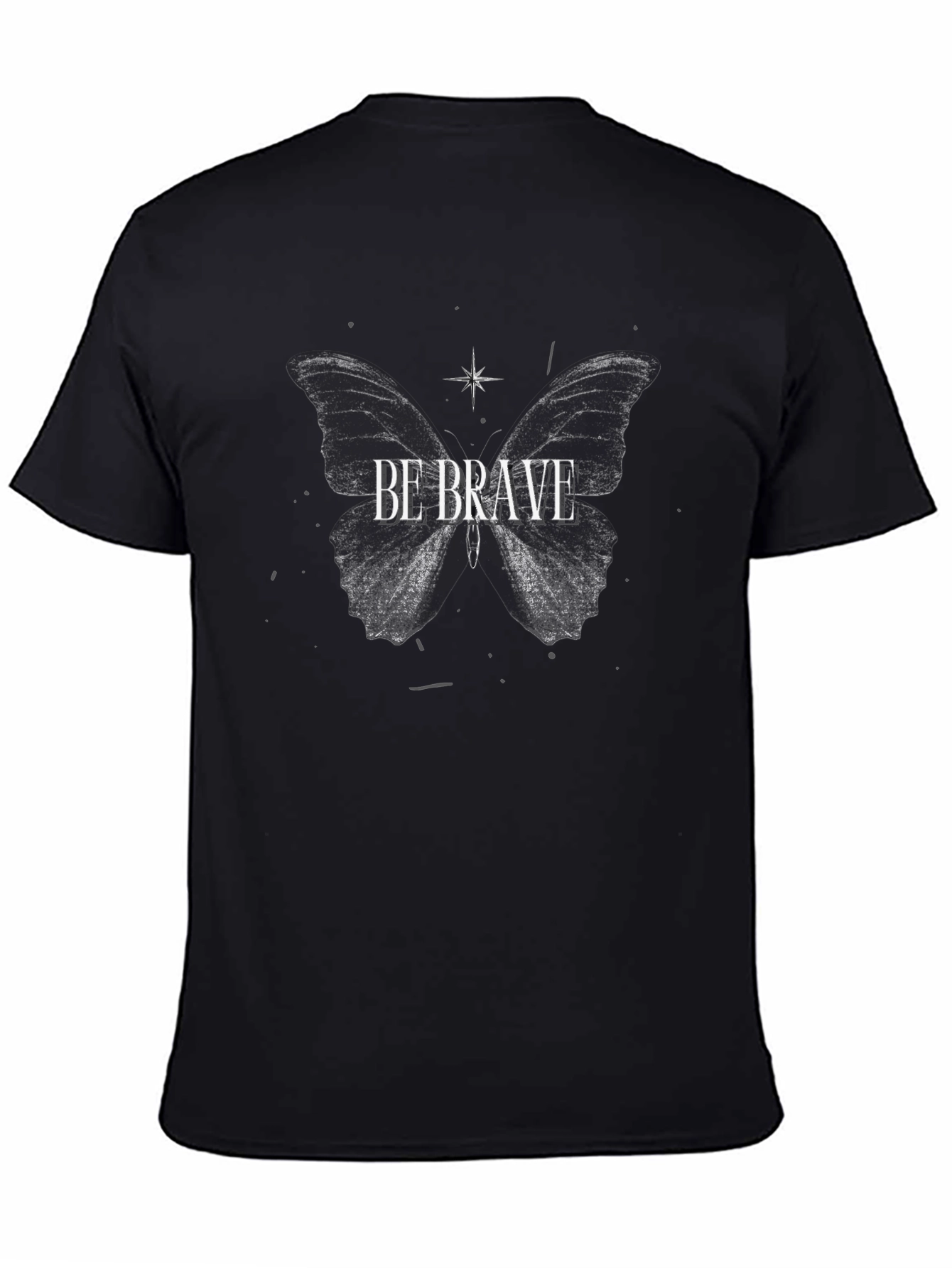 Be Brave Butterfly Graphic Tee - Black