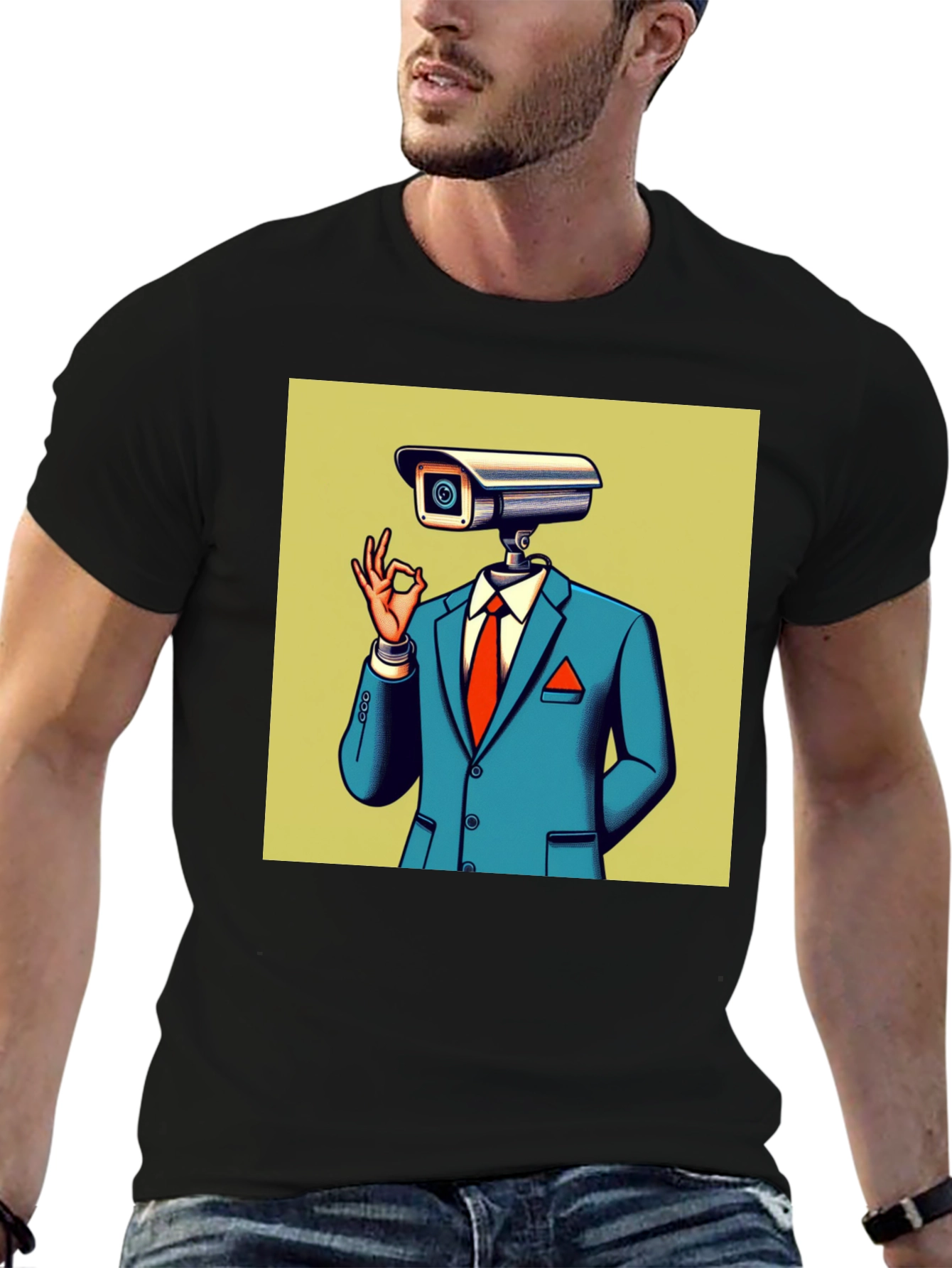 Surveillance Camera Man T-Shirt - Modern Graphic Tee