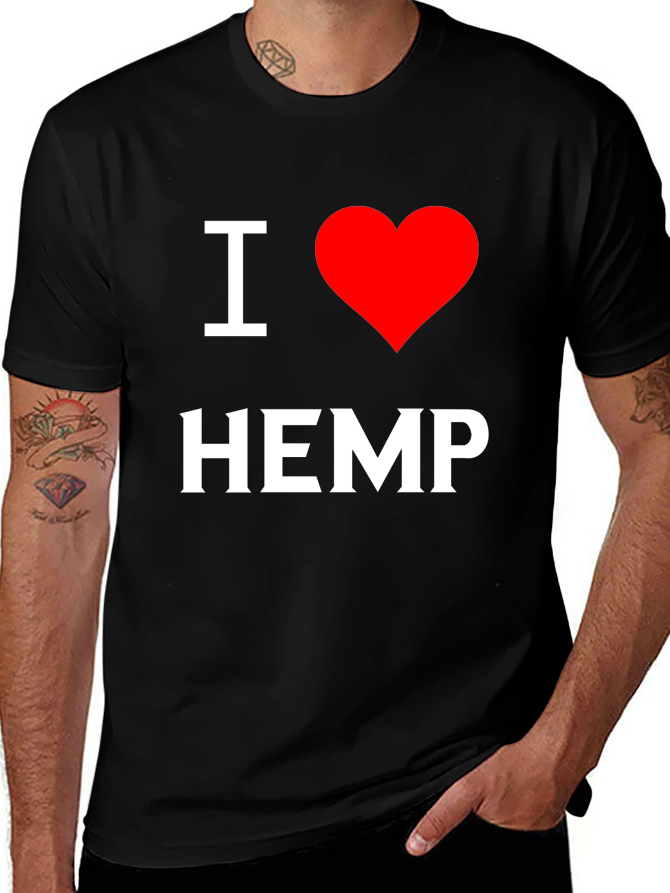 I Love Hemp T-Shirt - Black
