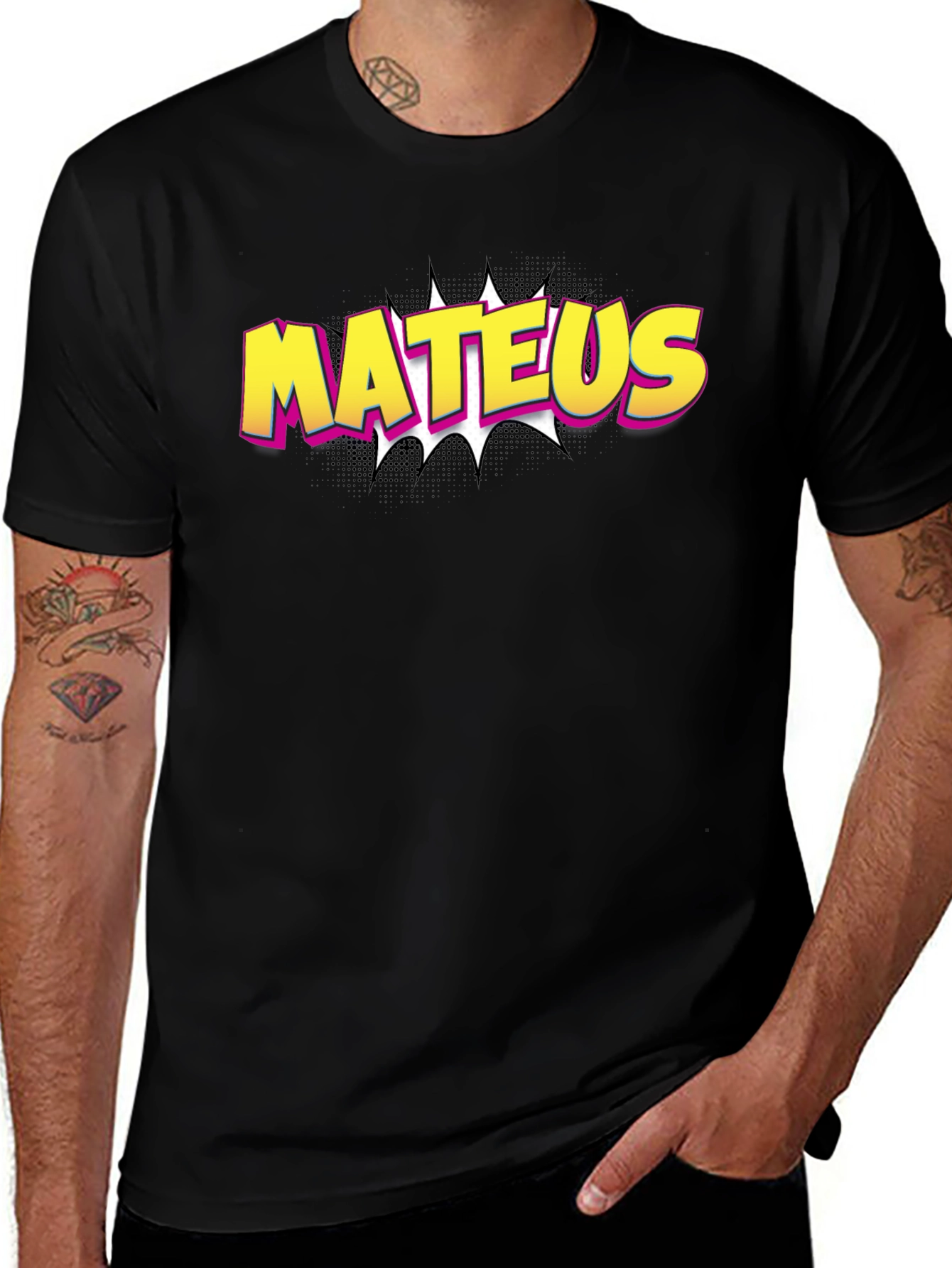 Mateus Comic Style Black T-Shirt