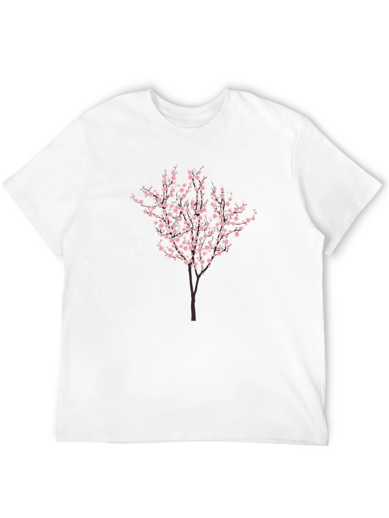 Cherry Blossom Tree Graphic Tee - Black Cotton Blend