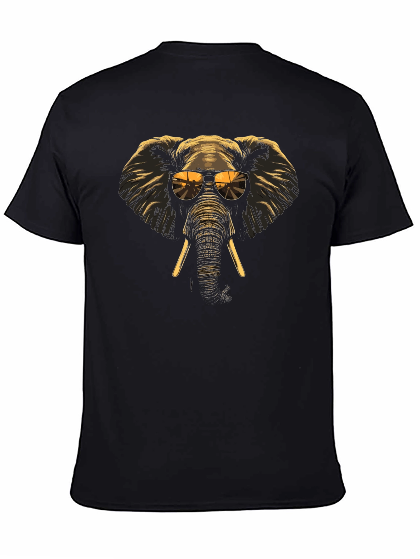 Cool Elephant Graphic Tee - Black Cotton T-Shirt