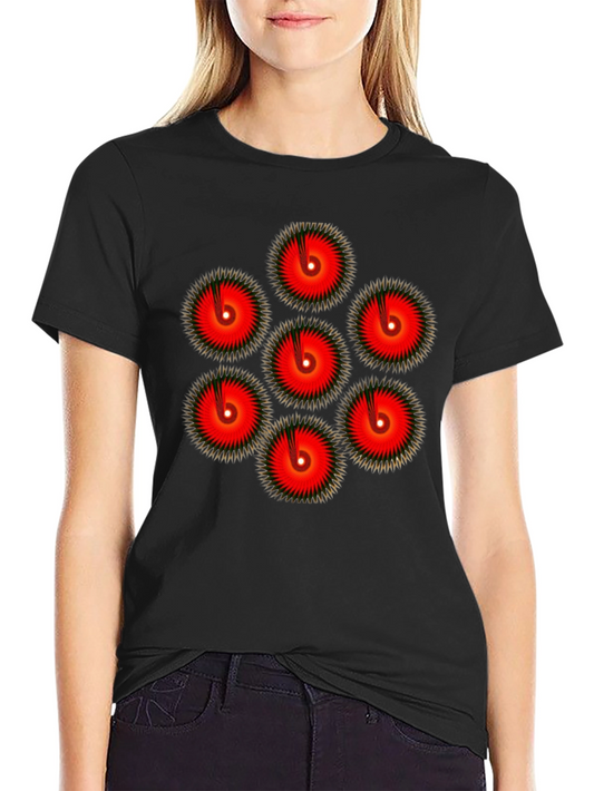 Eye-Catching Geometric Circle Graphic Black Tee