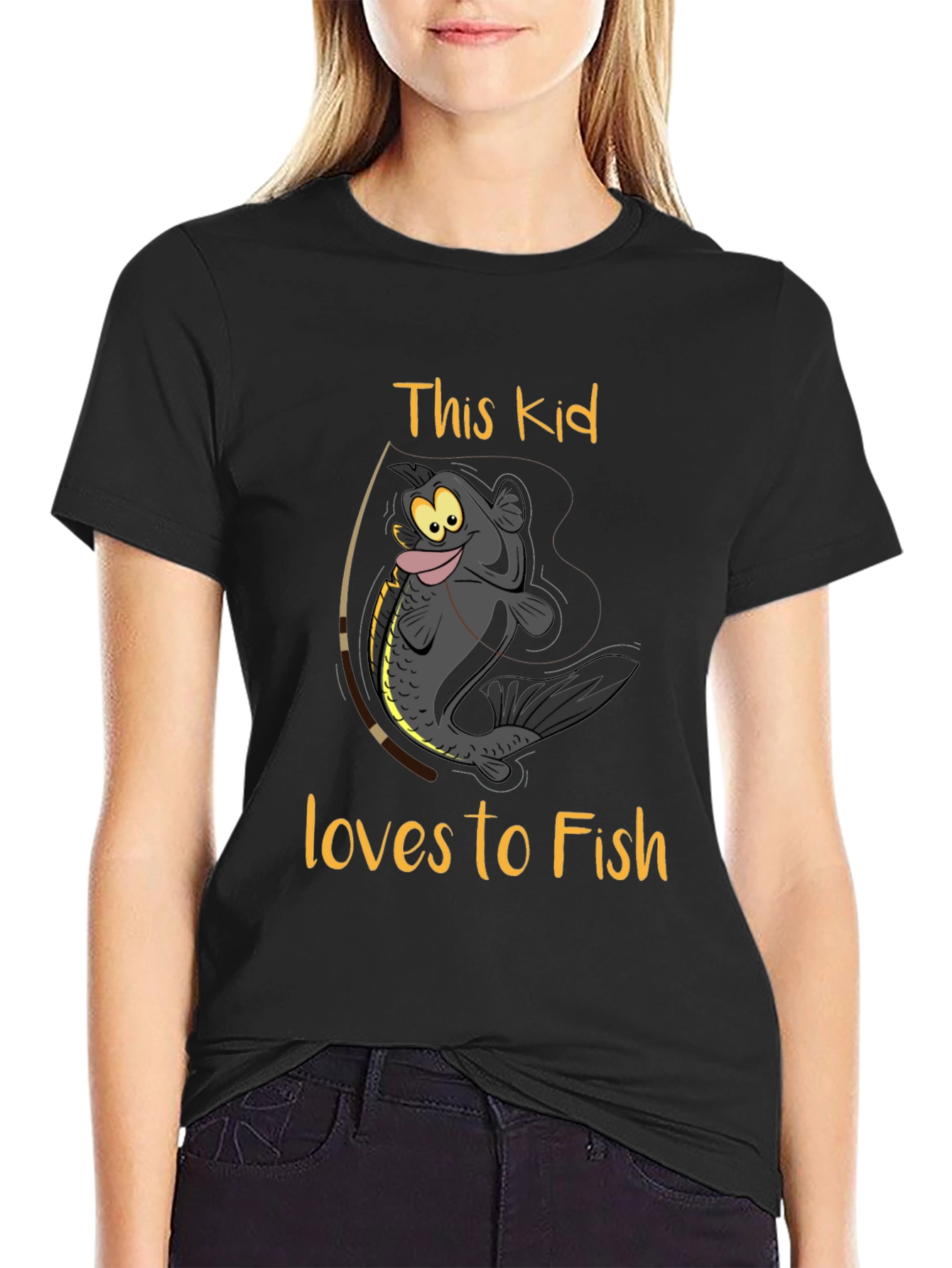 This Kid Loves To Fish Graphic T-Shirt