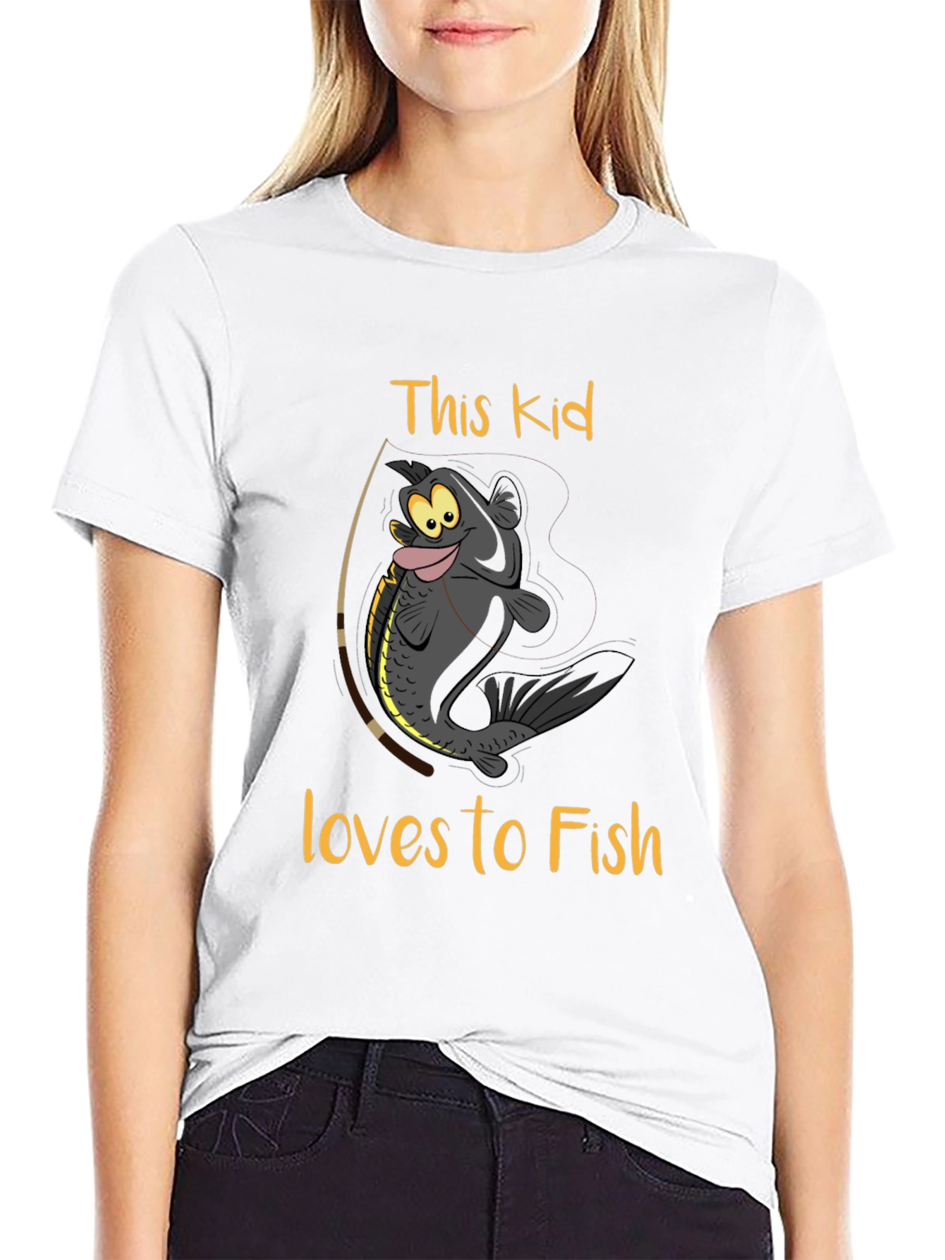 This Kid Loves To Fish Graphic T-Shirt