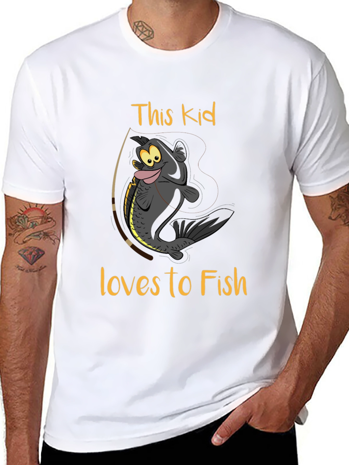 This Kid Loves To Fish Graphic T-Shirt