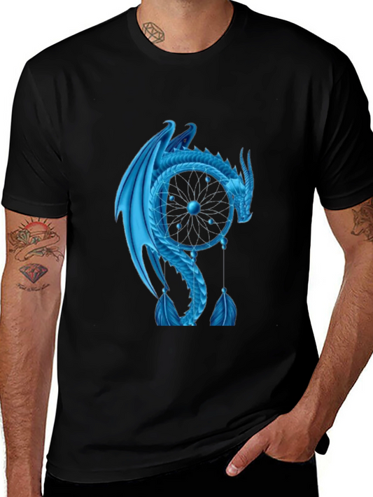 Dragon Dreamcatcher Graphic T-Shirt - Black